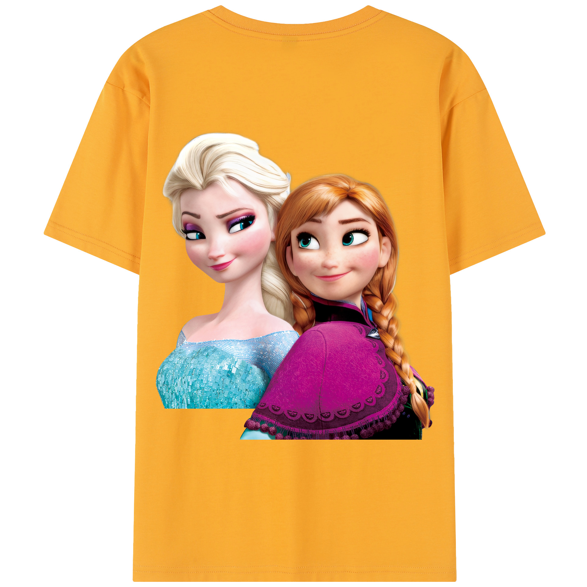 （画像用） アナと雪の女王 アンナ エルサ Frozen Anna Elsa レディース半袖Tシャツ(バックプリント)