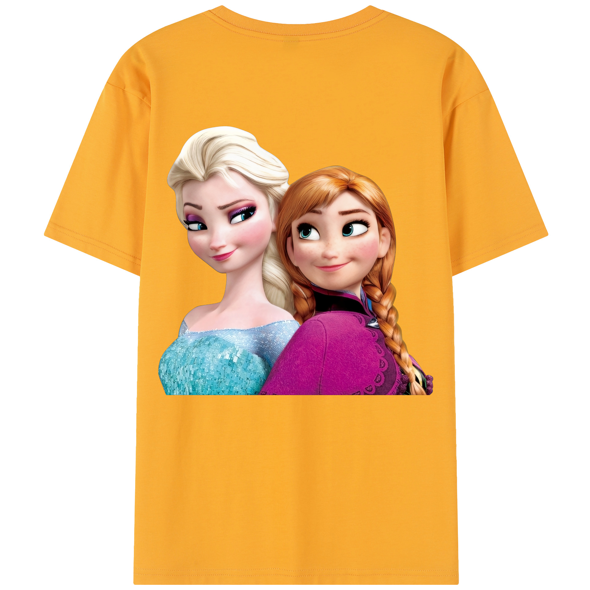 （画像用） アナと雪の女王 アンナ エルサ Frozen Anna Elsa レディース半袖Tシャツ(バックプリント)