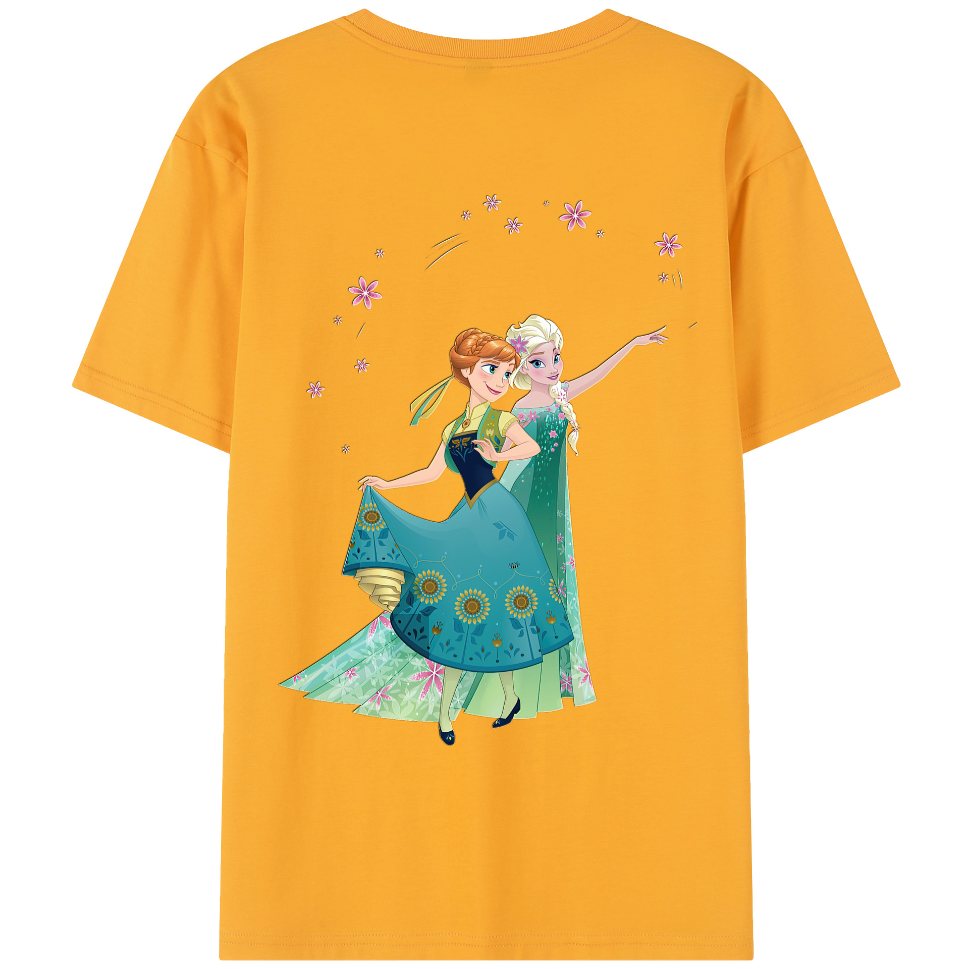 （画像用） アナと雪の女王 アンナ エルサ Frozen Anna Elsa レディース半袖Tシャツ(バックプリント)