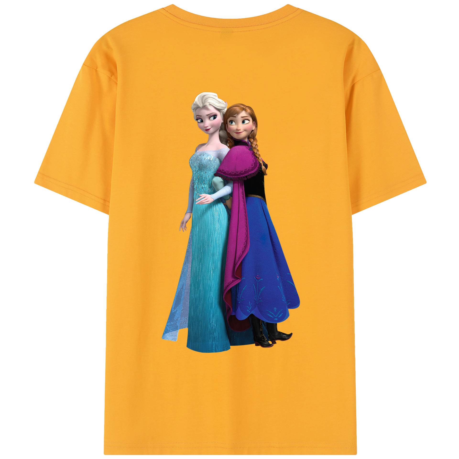 （画像用） アナと雪の女王 アンナ エルサ Frozen Anna Elsa レディース半袖Tシャツ(バックプリント)