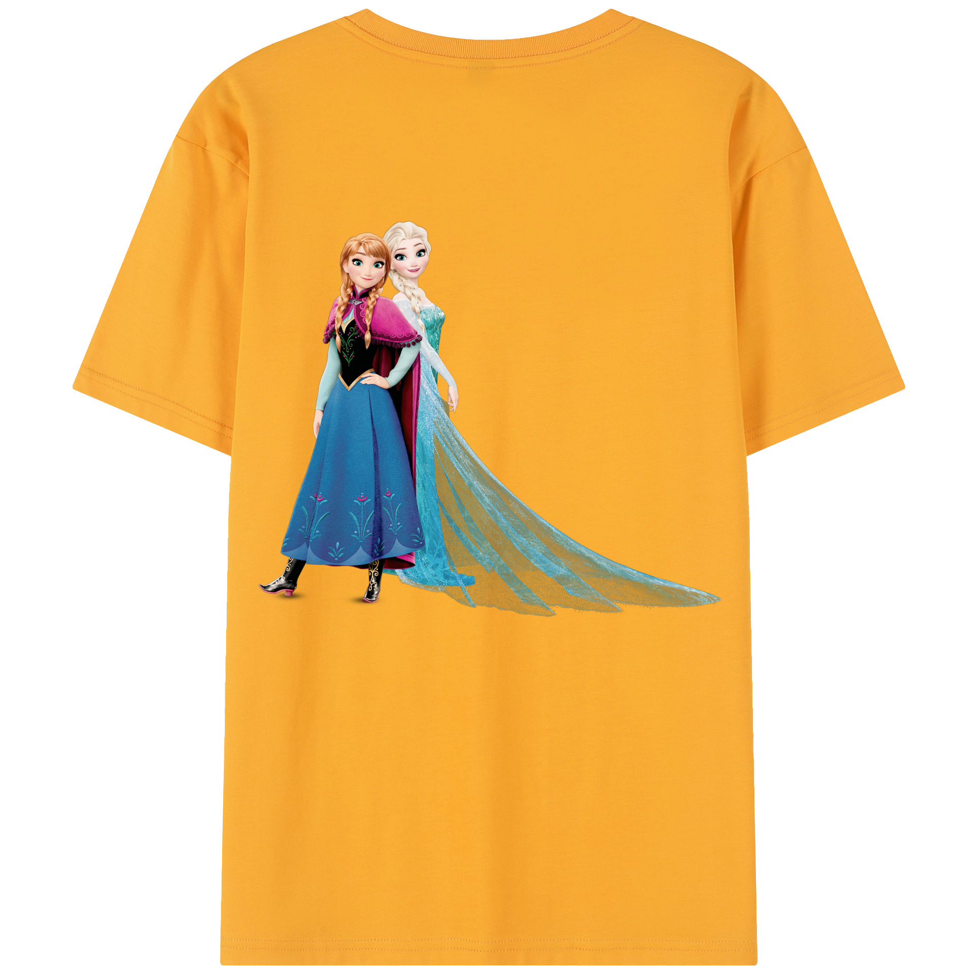 （画像用） アナと雪の女王 アンナ エルサ Frozen Anna Elsa レディース半袖Tシャツ(バックプリント)