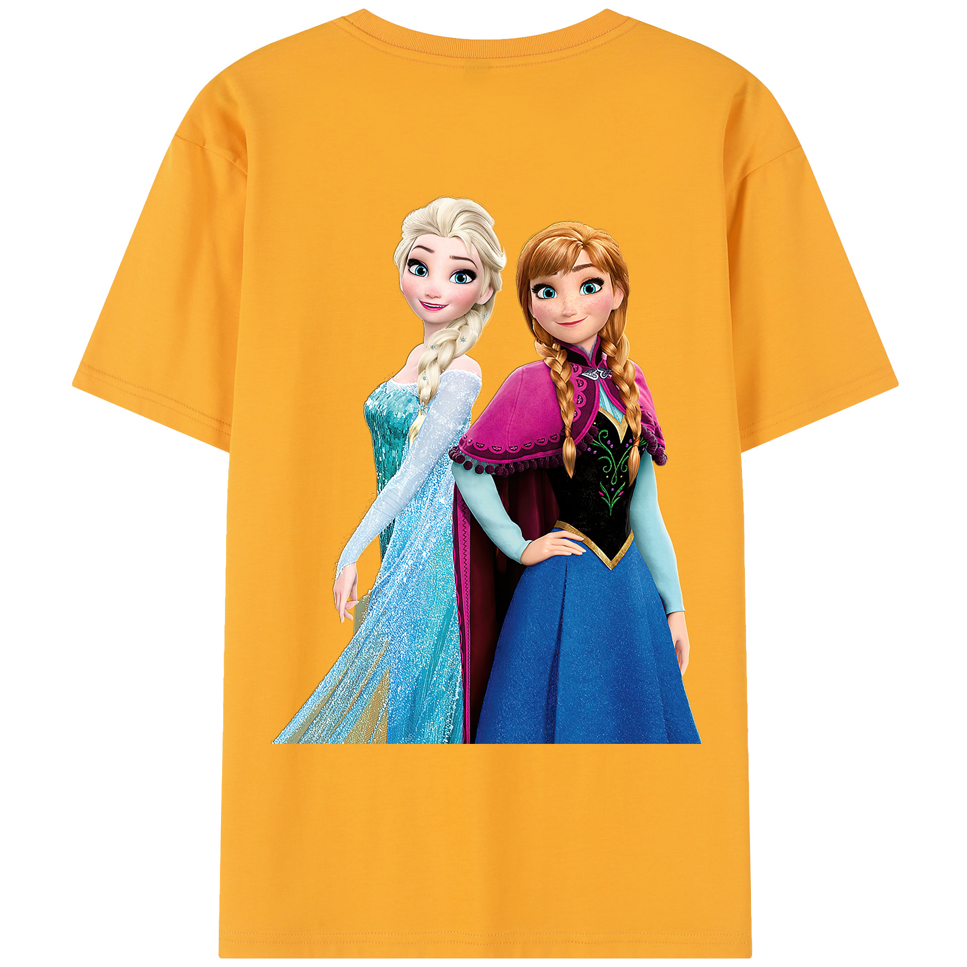 （画像用） アナと雪の女王 アンナ エルサ Frozen Anna Elsa レディース半袖Tシャツ(バックプリント)