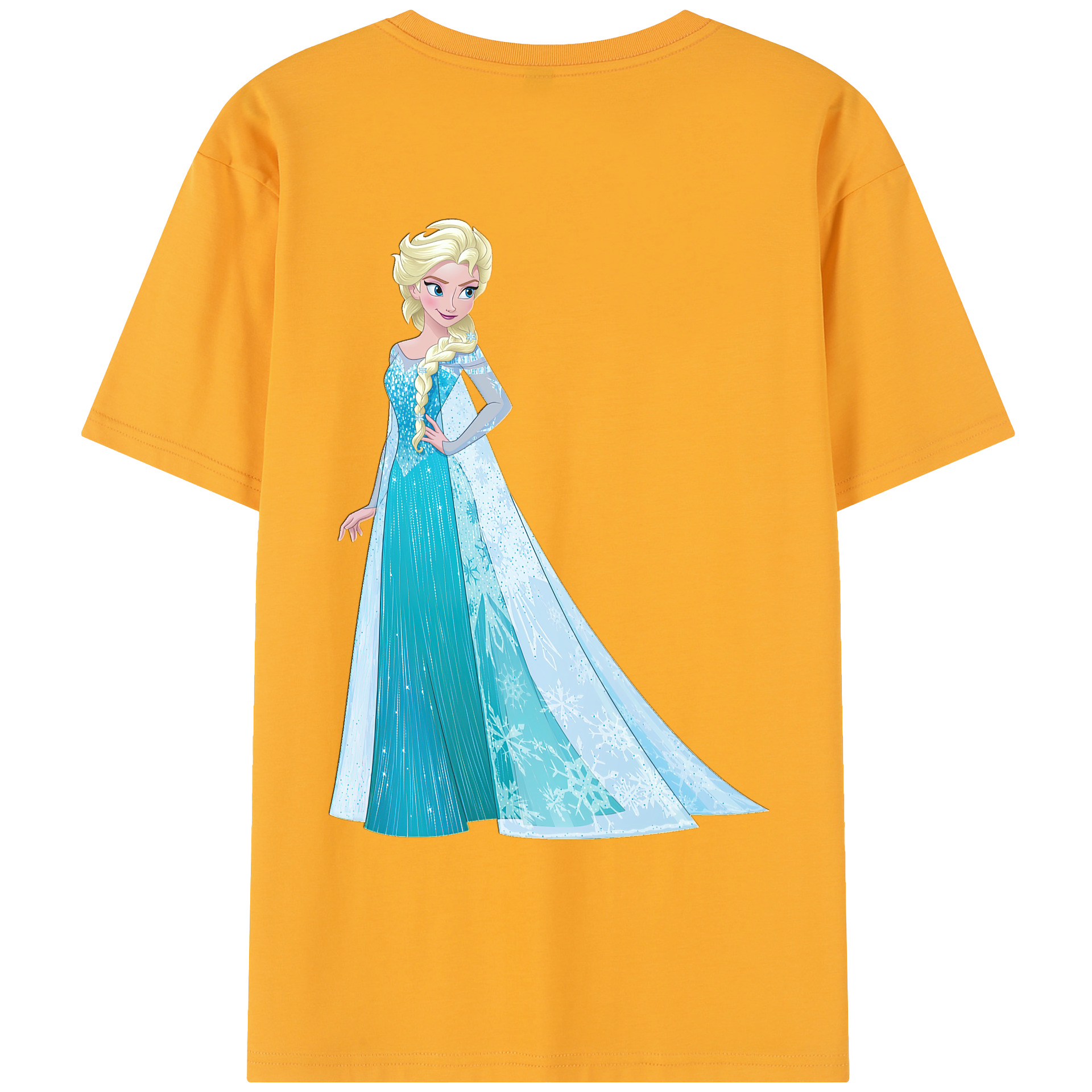 （画像用） アナと雪の女王 アンナ エルサ Frozen Anna Elsa レディース半袖Tシャツ(バックプリント)