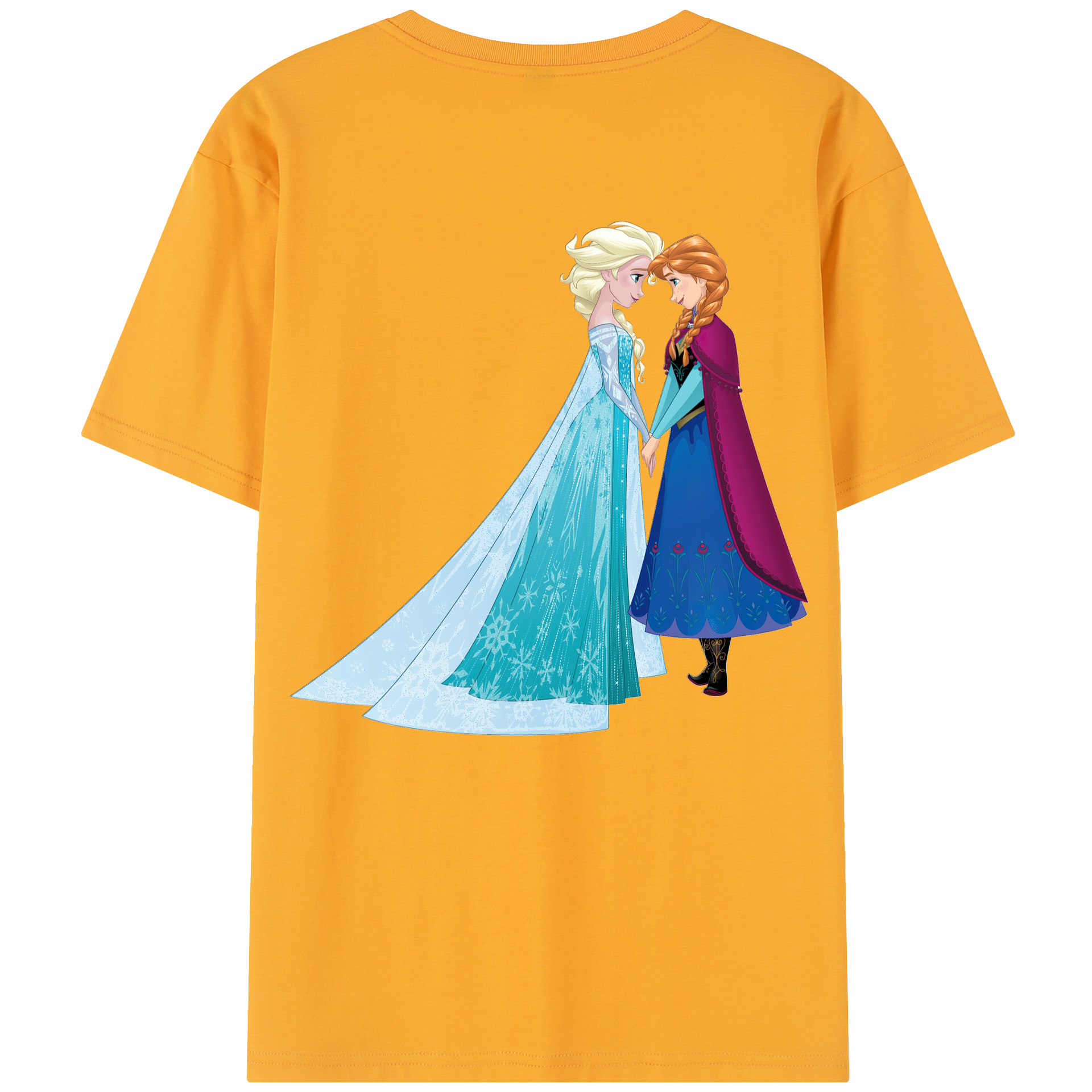 （画像用） アナと雪の女王 アンナ エルサ Frozen Anna Elsa レディース半袖Tシャツ(バックプリント)