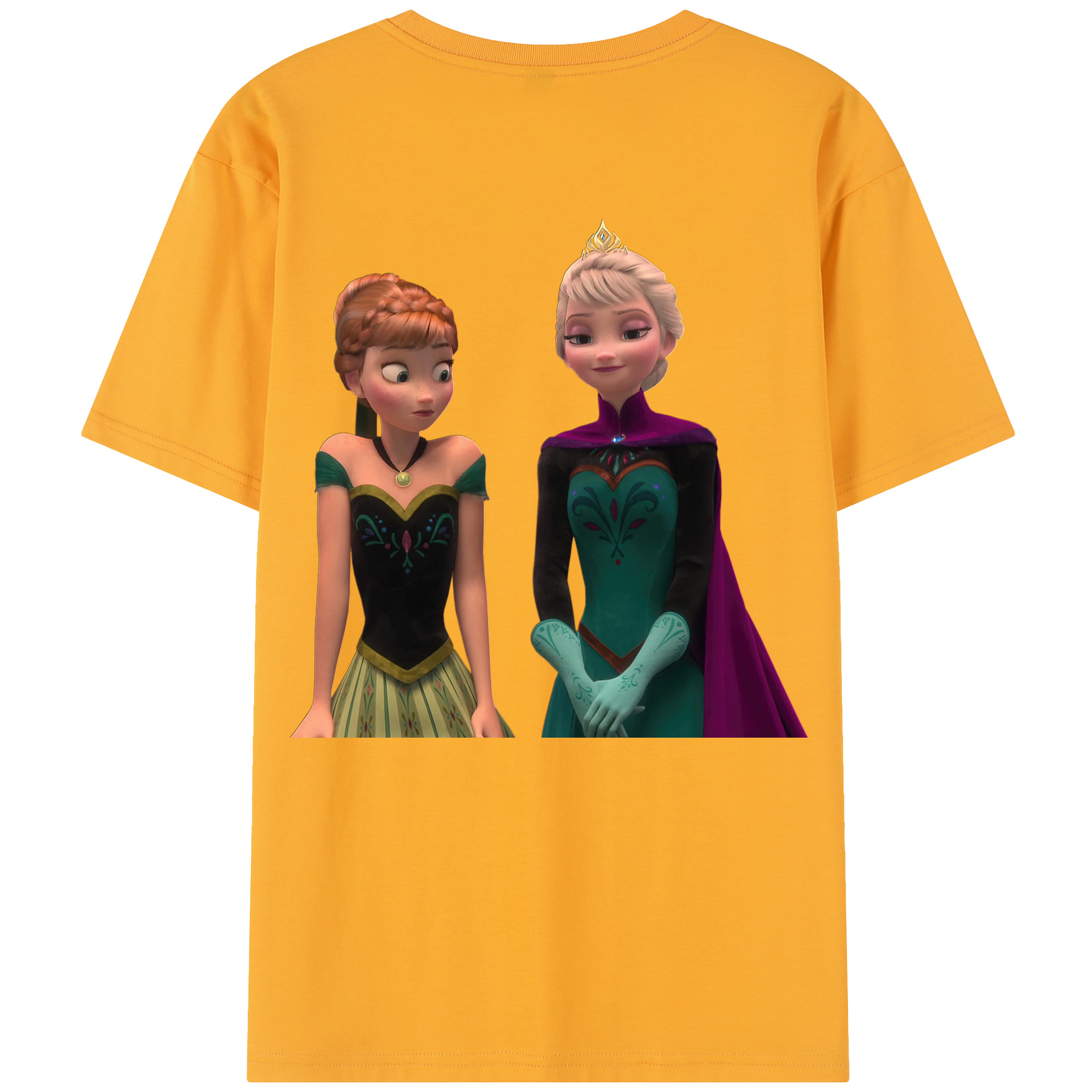 （画像用） アナと雪の女王 アンナ エルサ Frozen Anna Elsa レディース半袖Tシャツ(バックプリント)