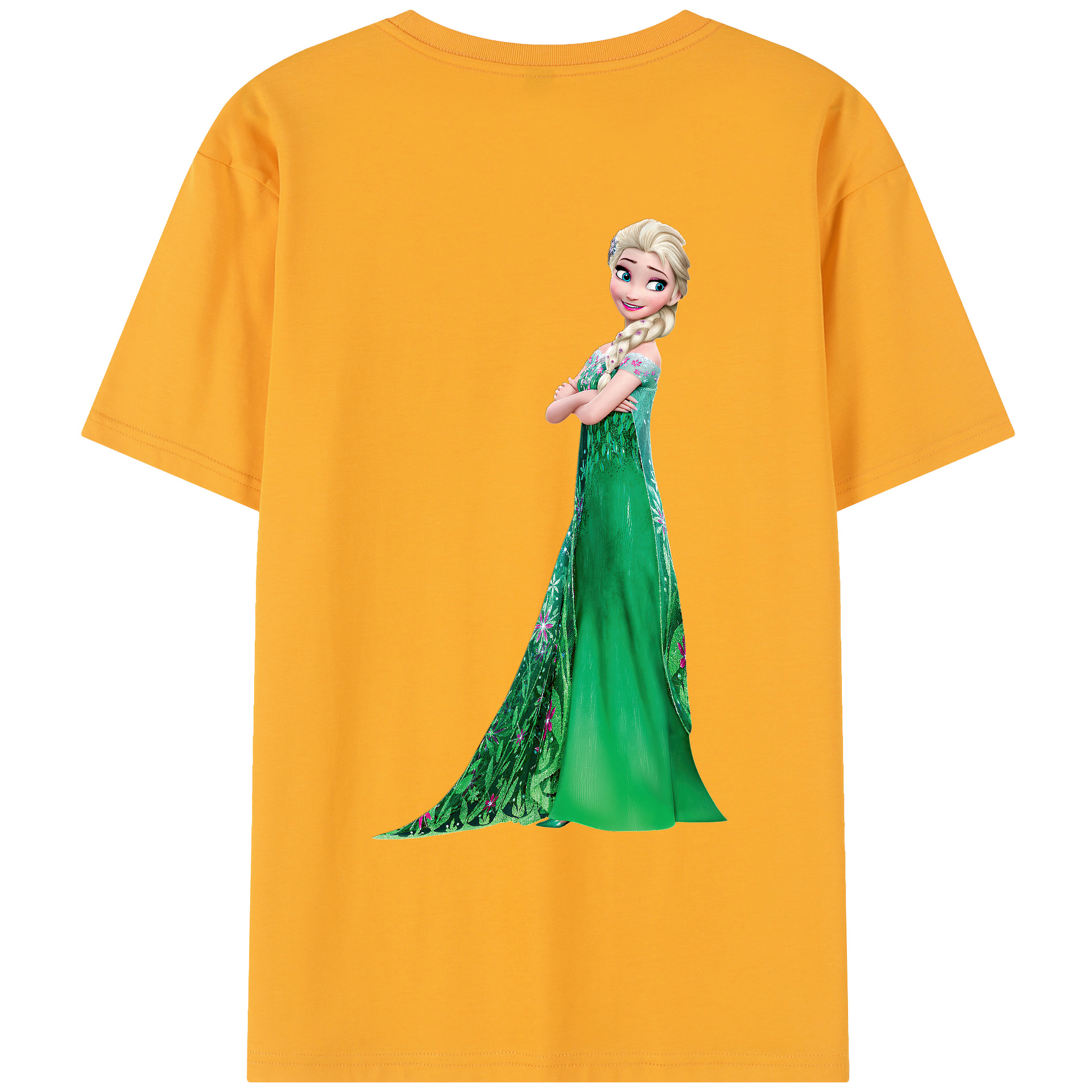 （画像用） アナと雪の女王 アンナ エルサ Frozen Anna Elsa レディース半袖Tシャツ(バックプリント)