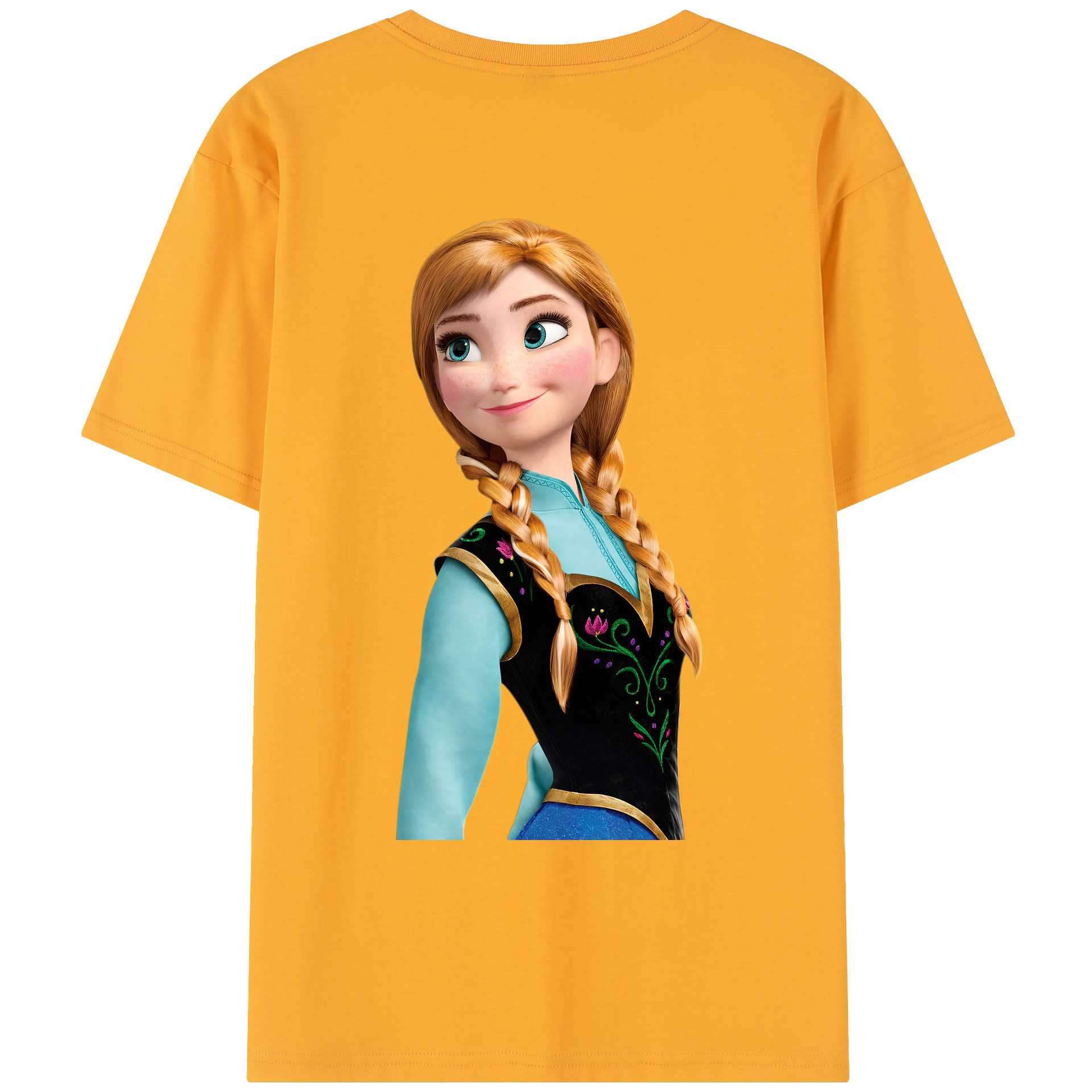 （画像用） アナと雪の女王 アンナ エルサ Frozen Anna Elsa レディース半袖Tシャツ(バックプリント)