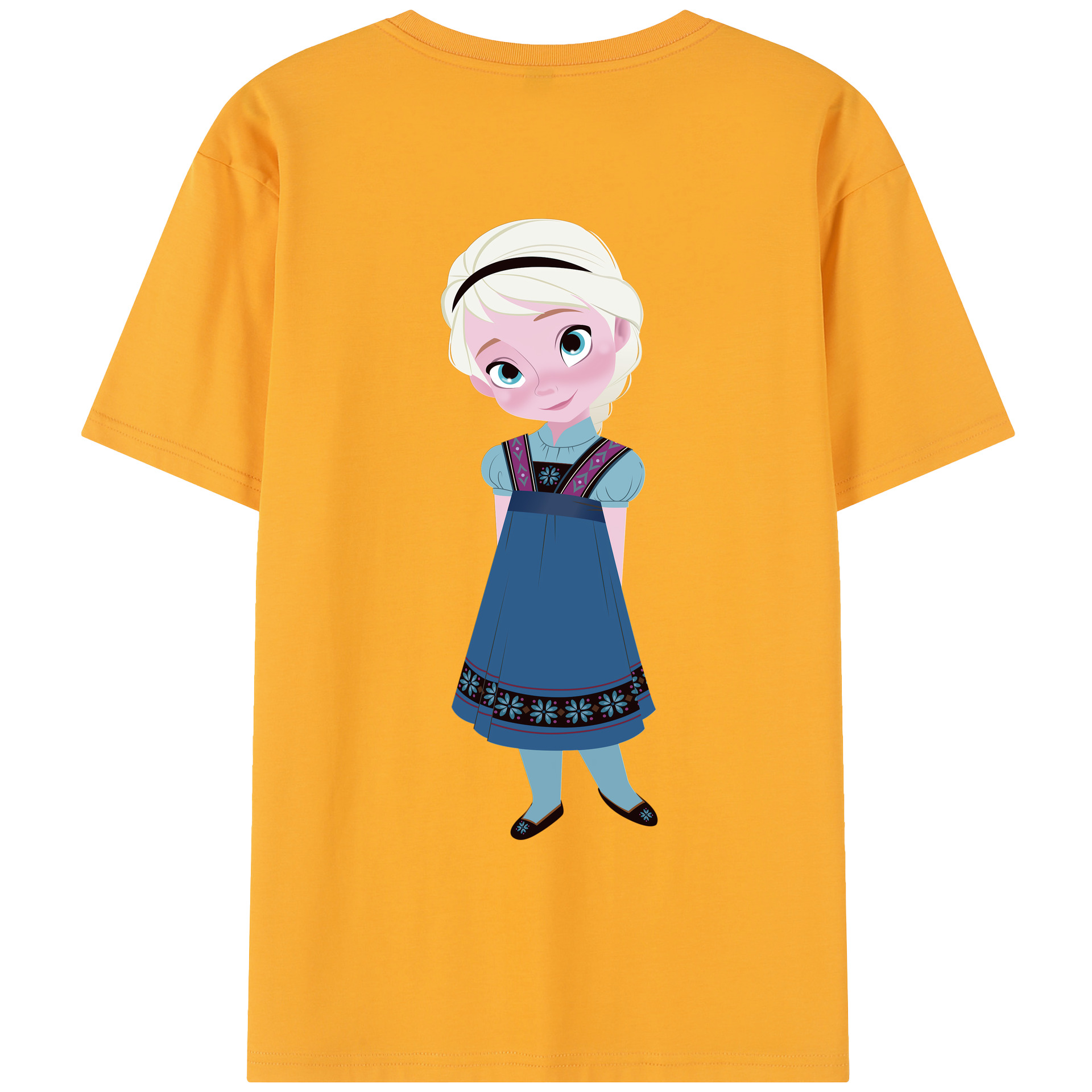 （画像用） アナと雪の女王 アンナ エルサ Frozen Anna Elsa レディース半袖Tシャツ(バックプリント)
