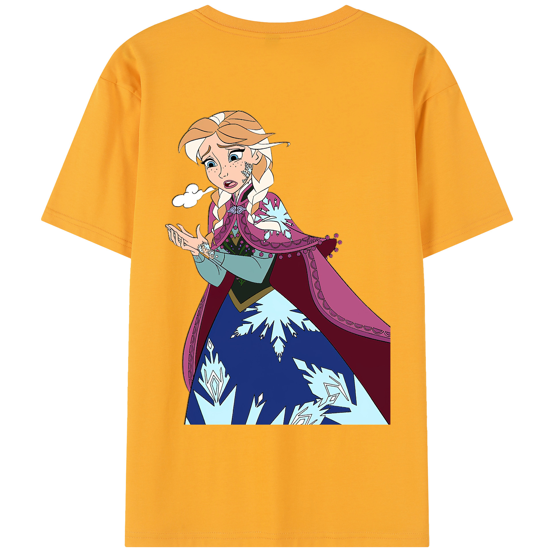 （画像用） アナと雪の女王 アンナ エルサ Frozen Anna Elsa レディース半袖Tシャツ(バックプリント)
