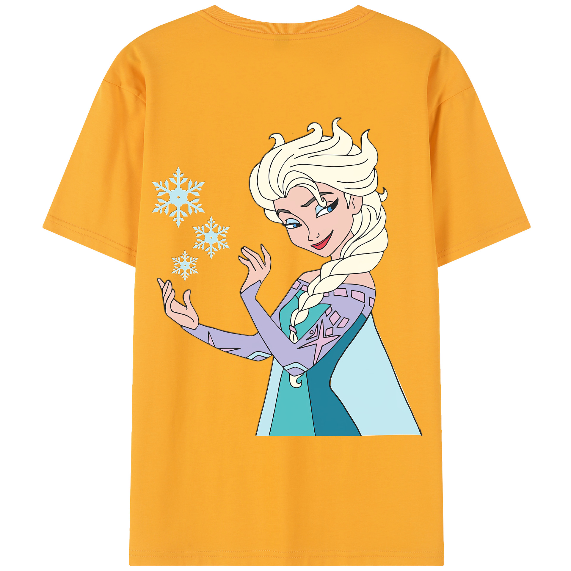 （画像用） アナと雪の女王 アンナ エルサ Frozen Anna Elsa レディース半袖Tシャツ(バックプリント)