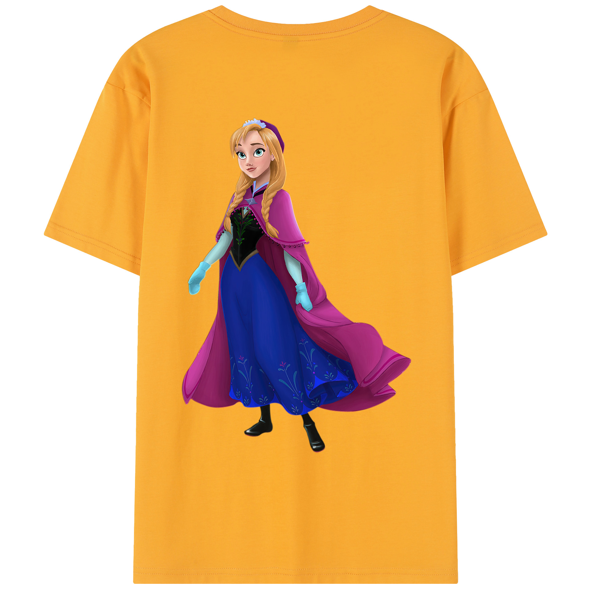 （画像用） アナと雪の女王 アンナ エルサ Frozen Anna Elsa レディース半袖Tシャツ(バックプリント)