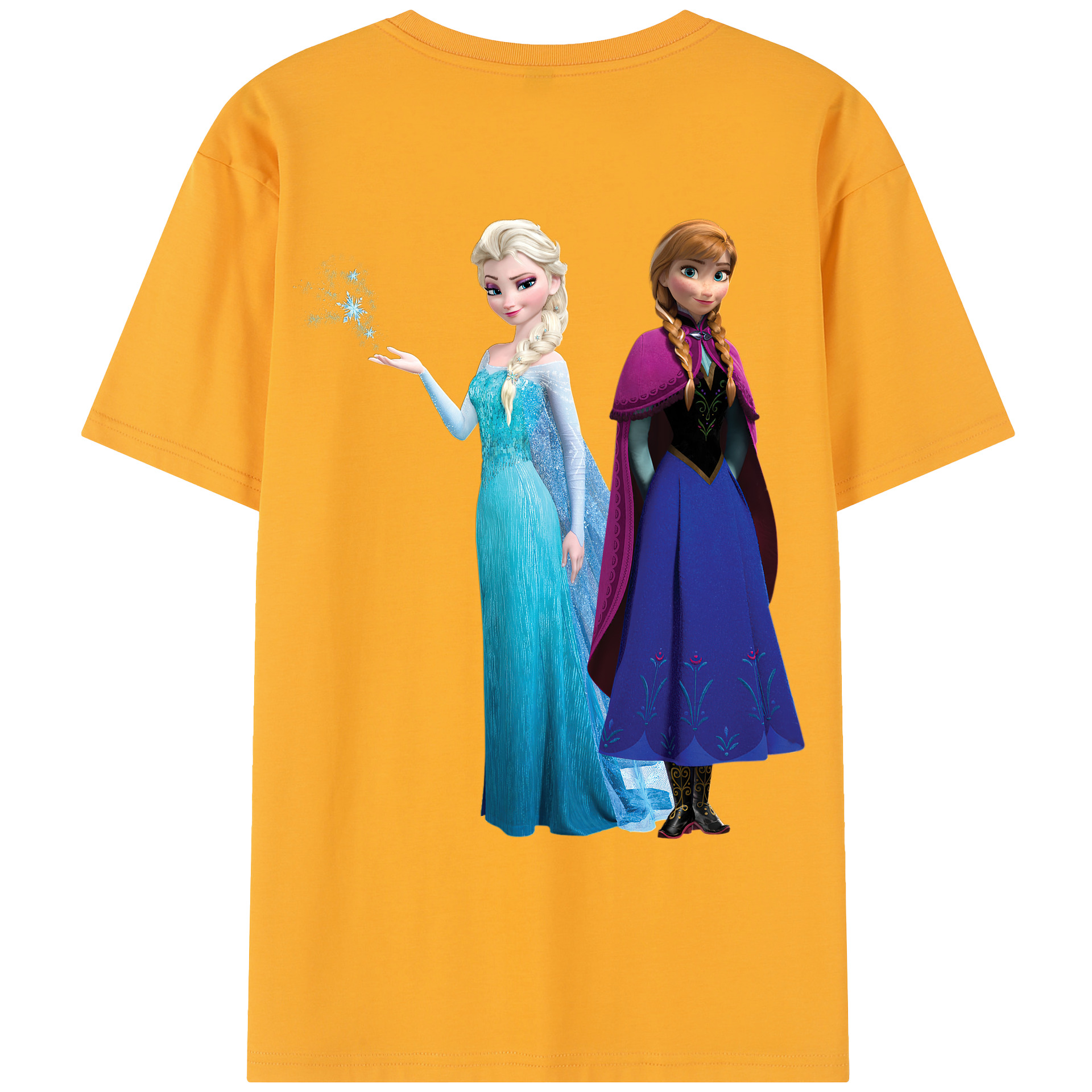 （画像用） アナと雪の女王 アンナ エルサ Frozen Anna Elsa レディース半袖Tシャツ(バックプリント)