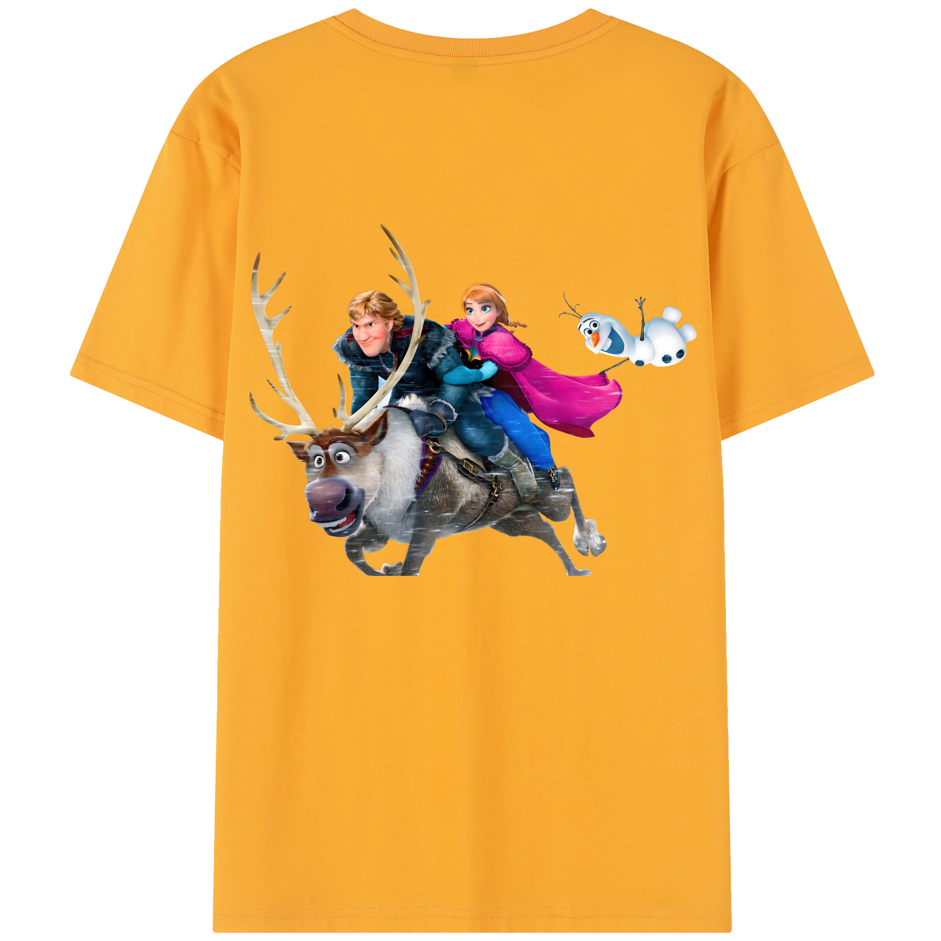 （画像用） アナと雪の女王 アンナ エルサ Frozen Anna Elsa レディース半袖Tシャツ(バックプリント)