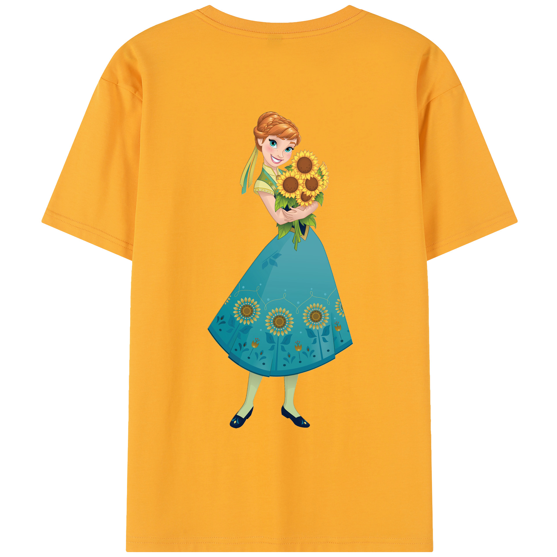 （画像用） アナと雪の女王 アンナ エルサ Frozen Anna Elsa レディース半袖Tシャツ(バックプリント)