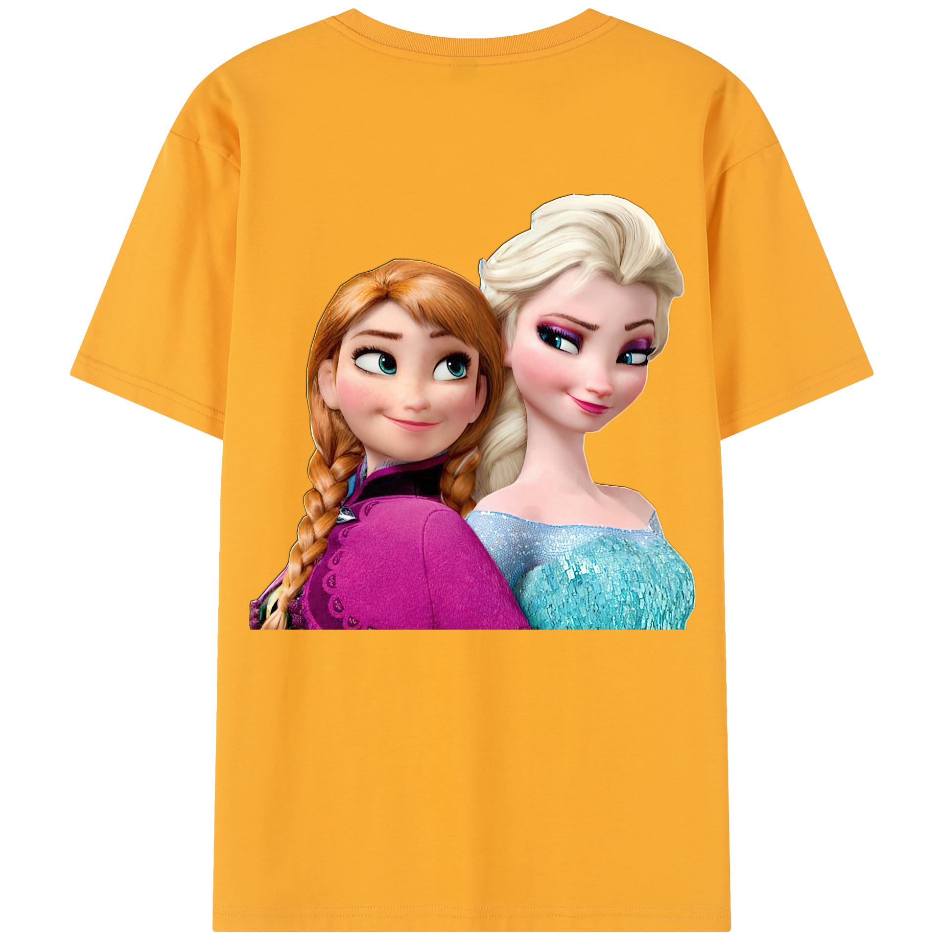 （画像用） アナと雪の女王 アンナ エルサ Frozen Anna Elsa レディース半袖Tシャツ(バックプリント)