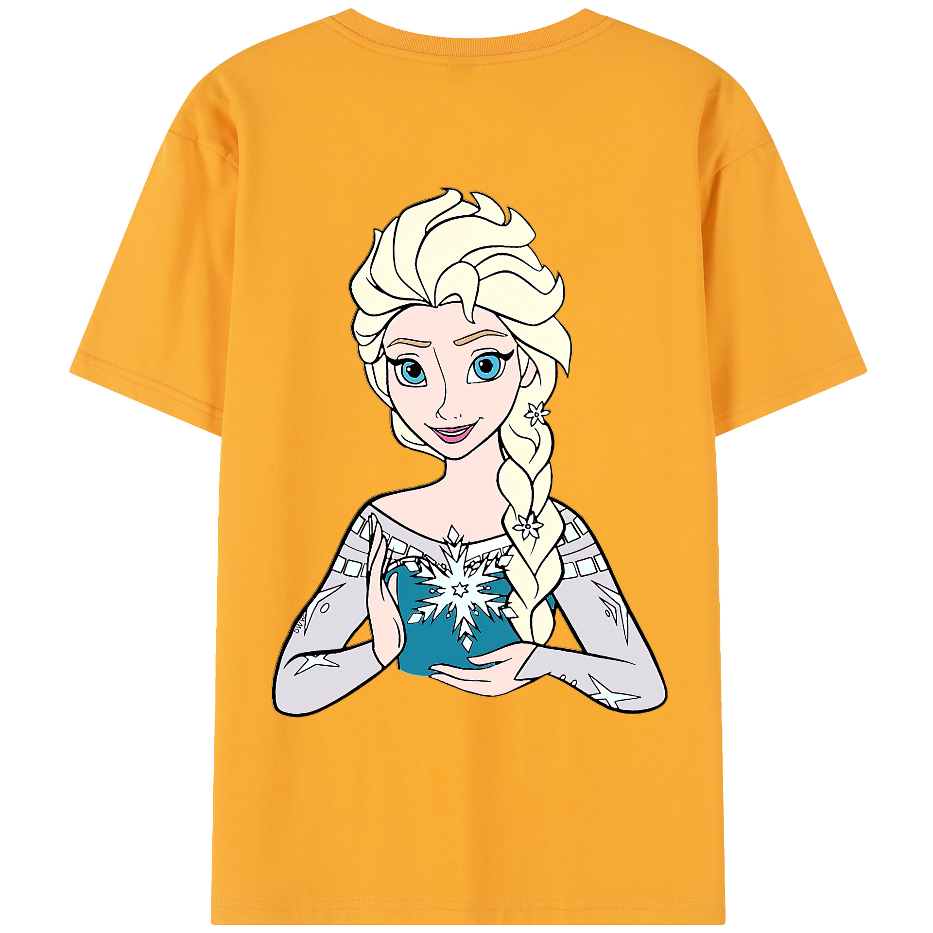 （画像用） アナと雪の女王 アンナ エルサ Frozen Anna Elsa レディース半袖Tシャツ(バックプリント)