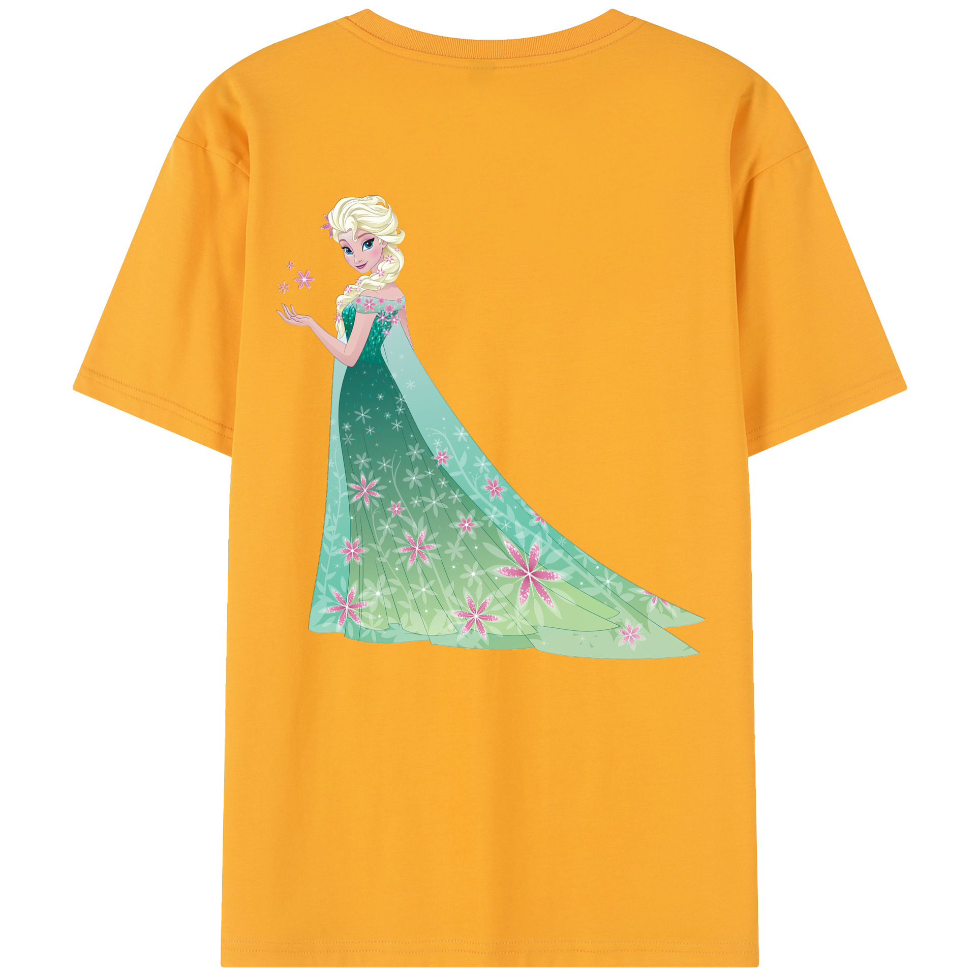 （画像用） アナと雪の女王 アンナ エルサ Frozen Anna Elsa レディース半袖Tシャツ(バックプリント)
