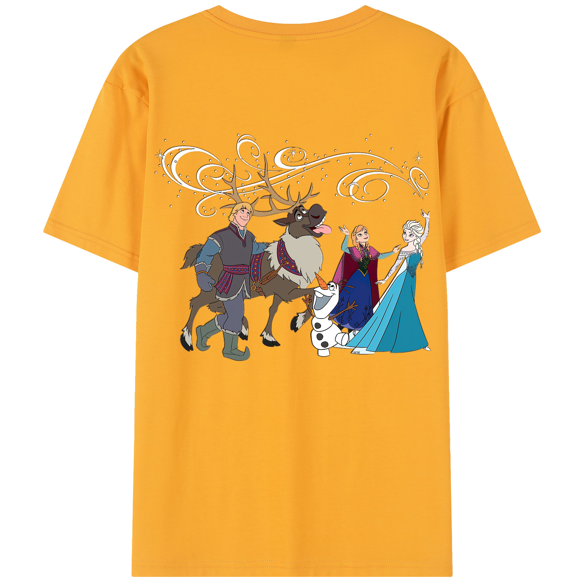 （画像用） アナと雪の女王 アンナ エルサ Frozen Anna Elsa レディース半袖Tシャツ(バックプリント)