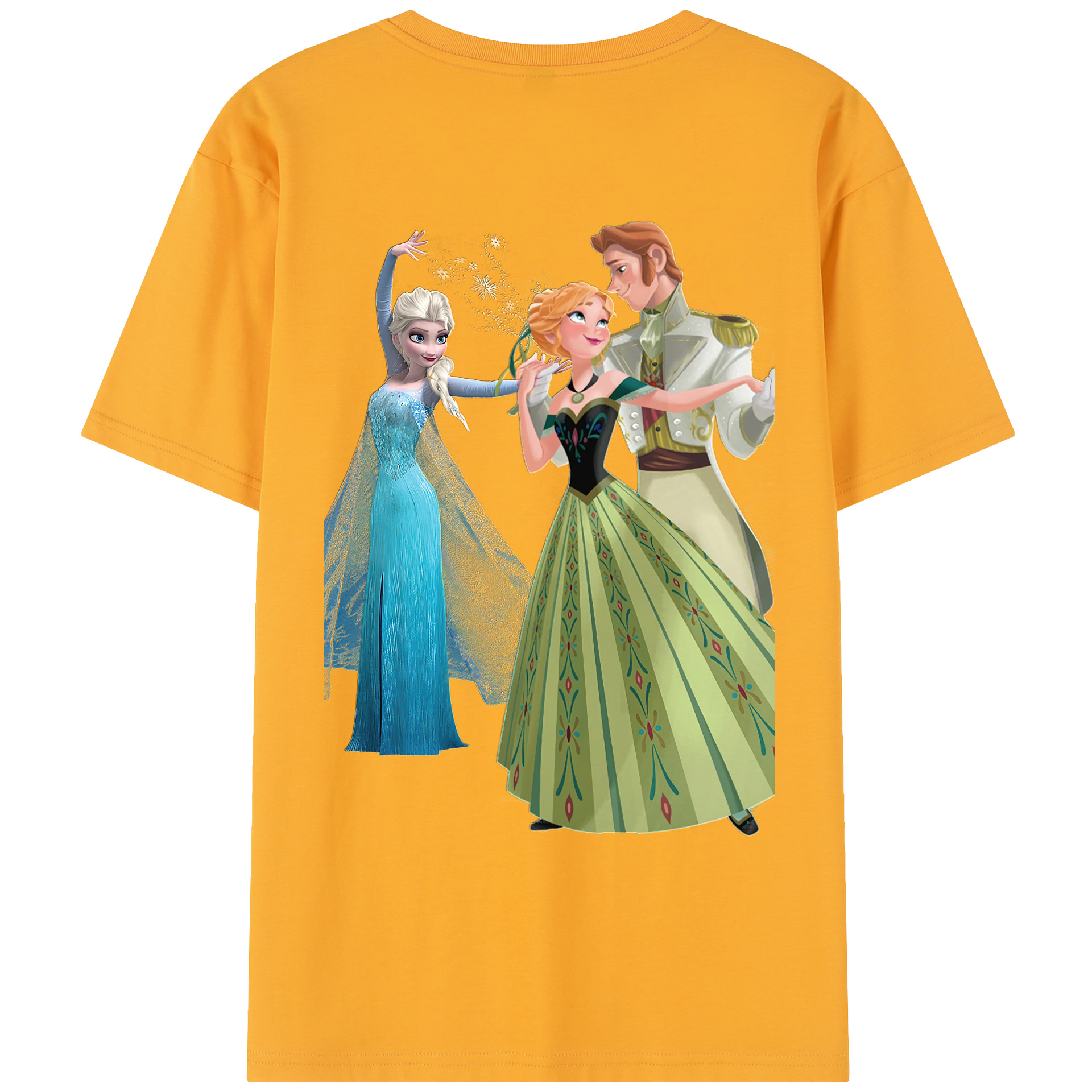 （画像用） アナと雪の女王 アンナ エルサ Frozen Anna Elsa レディース半袖Tシャツ(バックプリント)