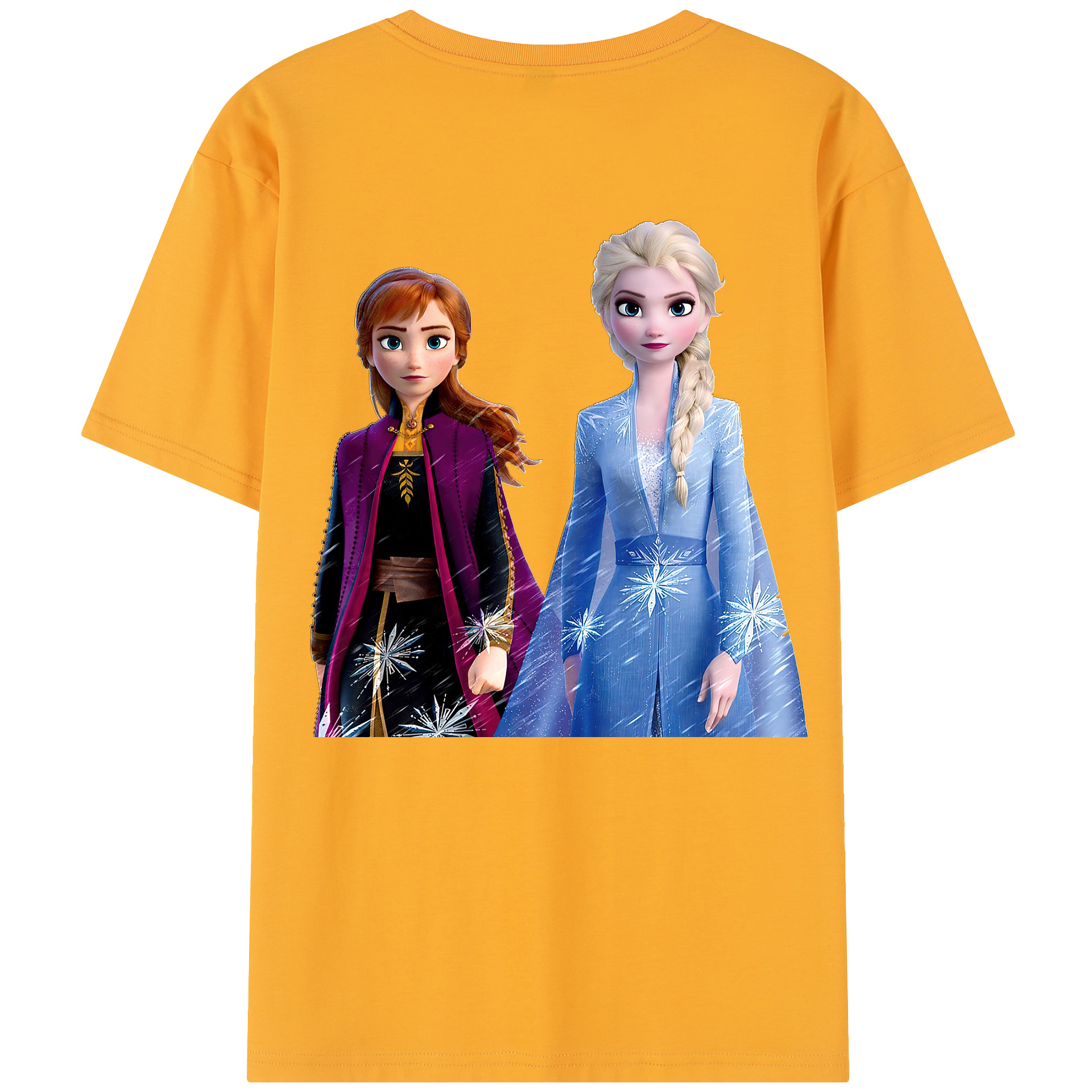 （画像用） アナと雪の女王 アンナ エルサ Frozen Anna Elsa レディース半袖Tシャツ(バックプリント)