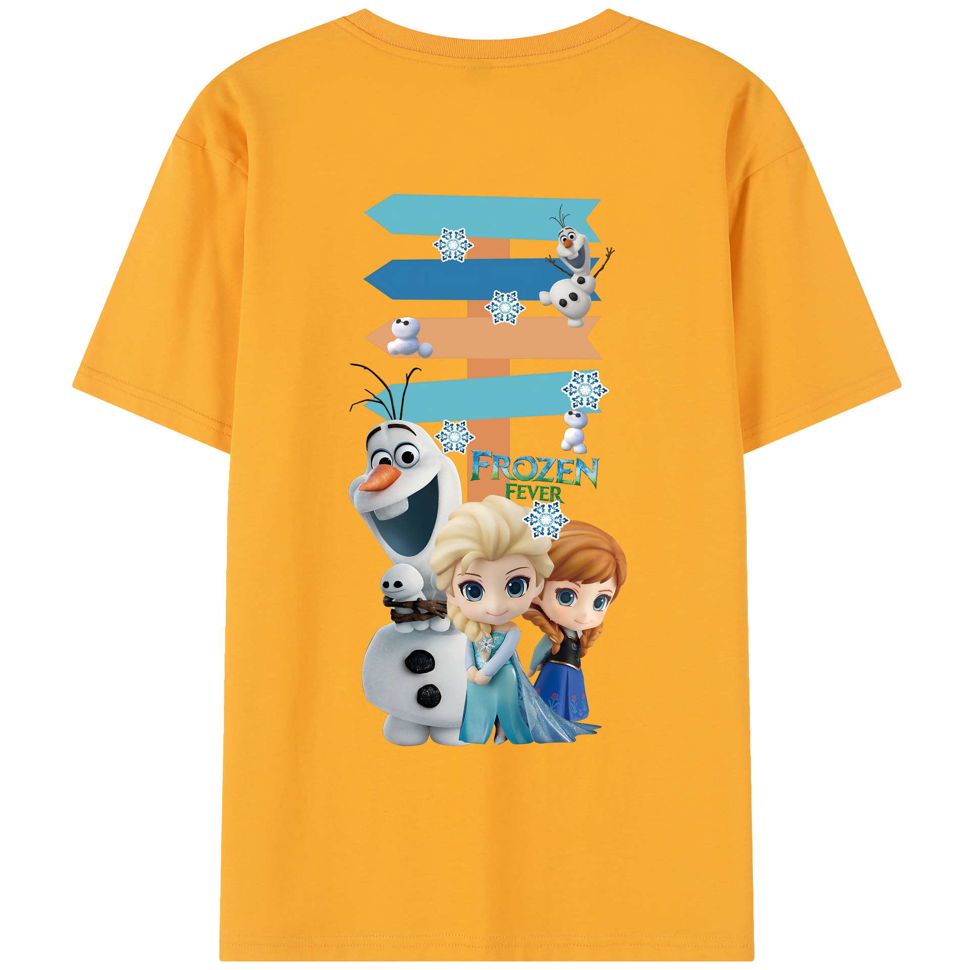 （画像用） アナと雪の女王 アンナ エルサ Frozen Anna Elsa レディース半袖Tシャツ(バックプリント)