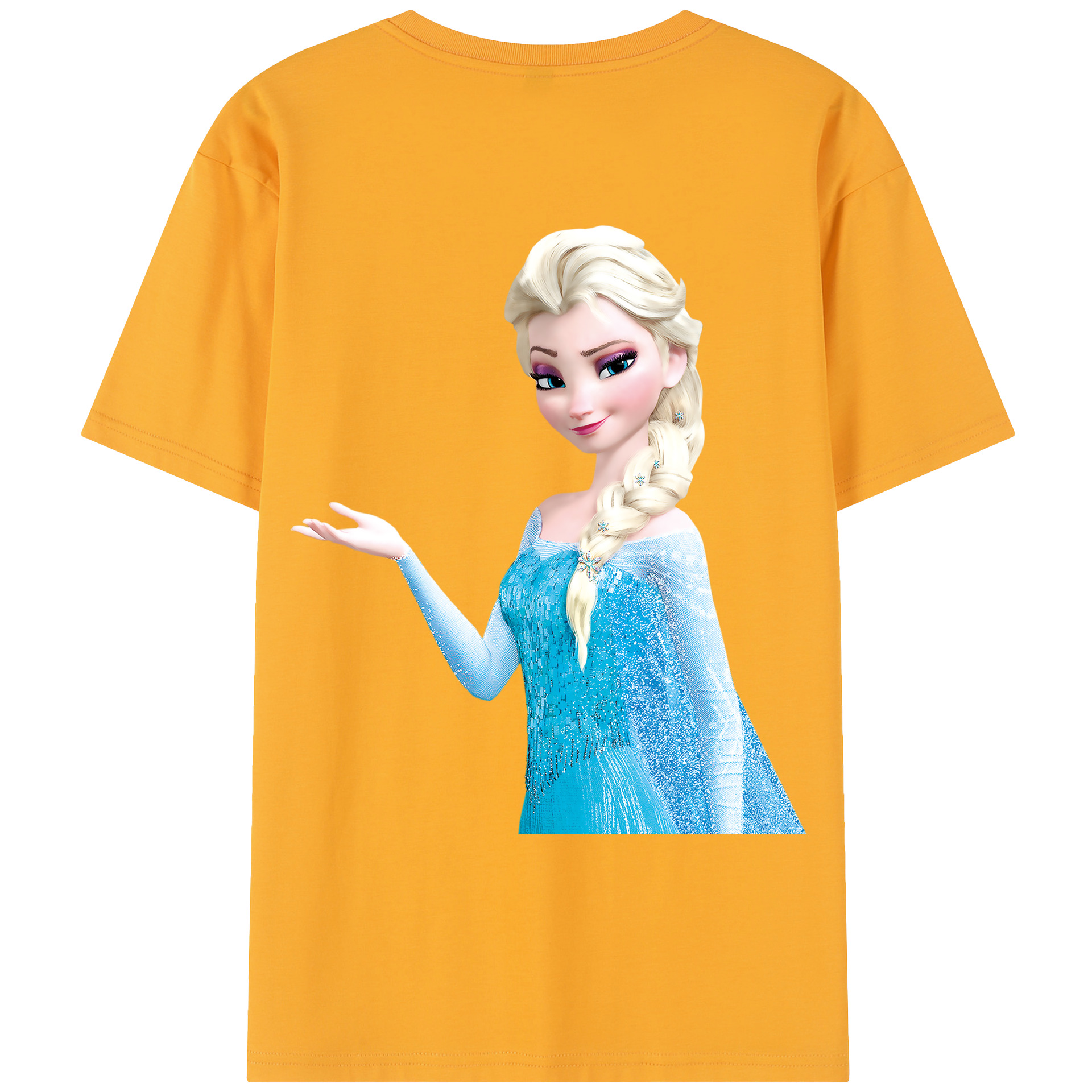 （画像用） アナと雪の女王 アンナ エルサ Frozen Anna Elsa レディース半袖Tシャツ(バックプリント)