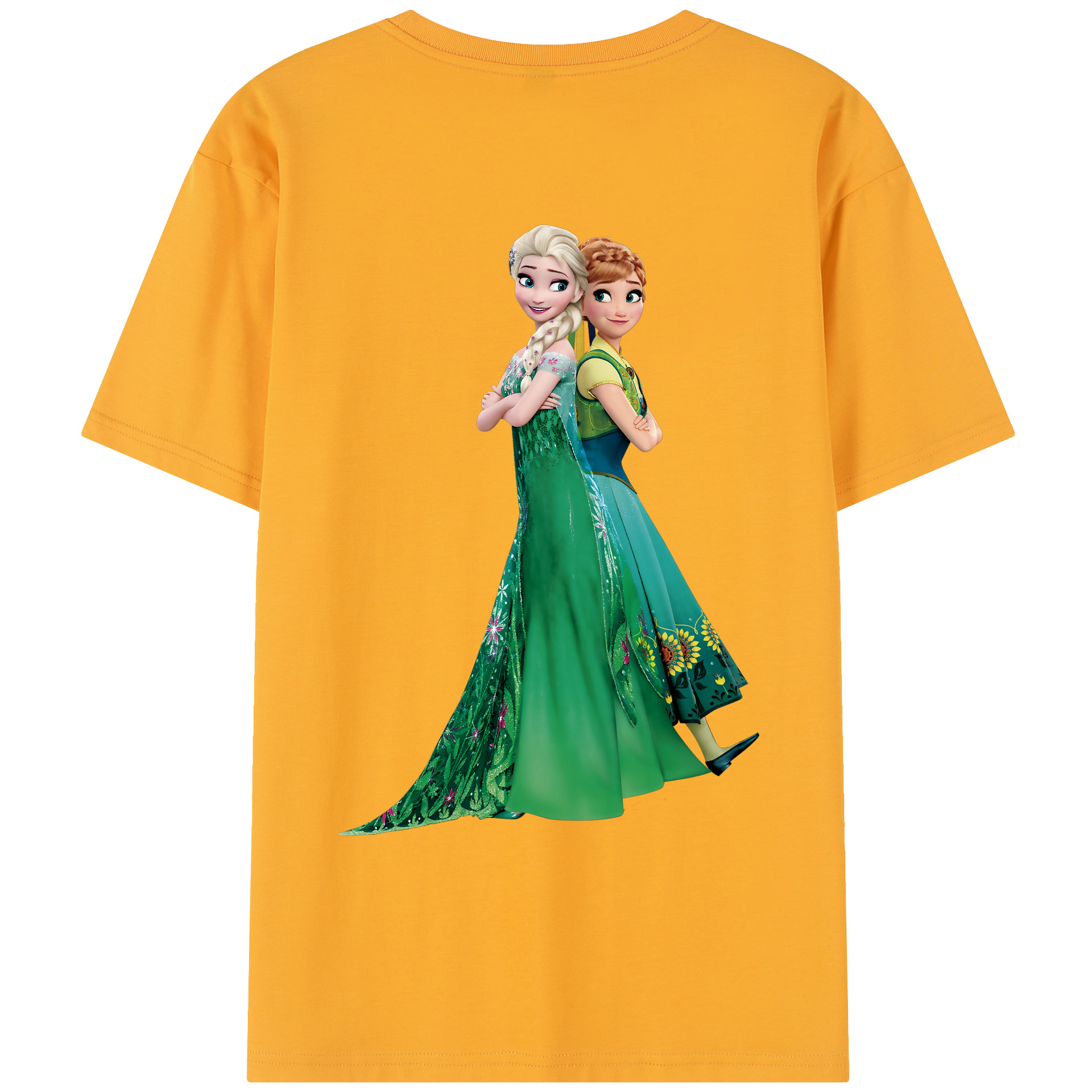 （画像用） アナと雪の女王 アンナ エルサ Frozen Anna Elsa レディース半袖Tシャツ(バックプリント)