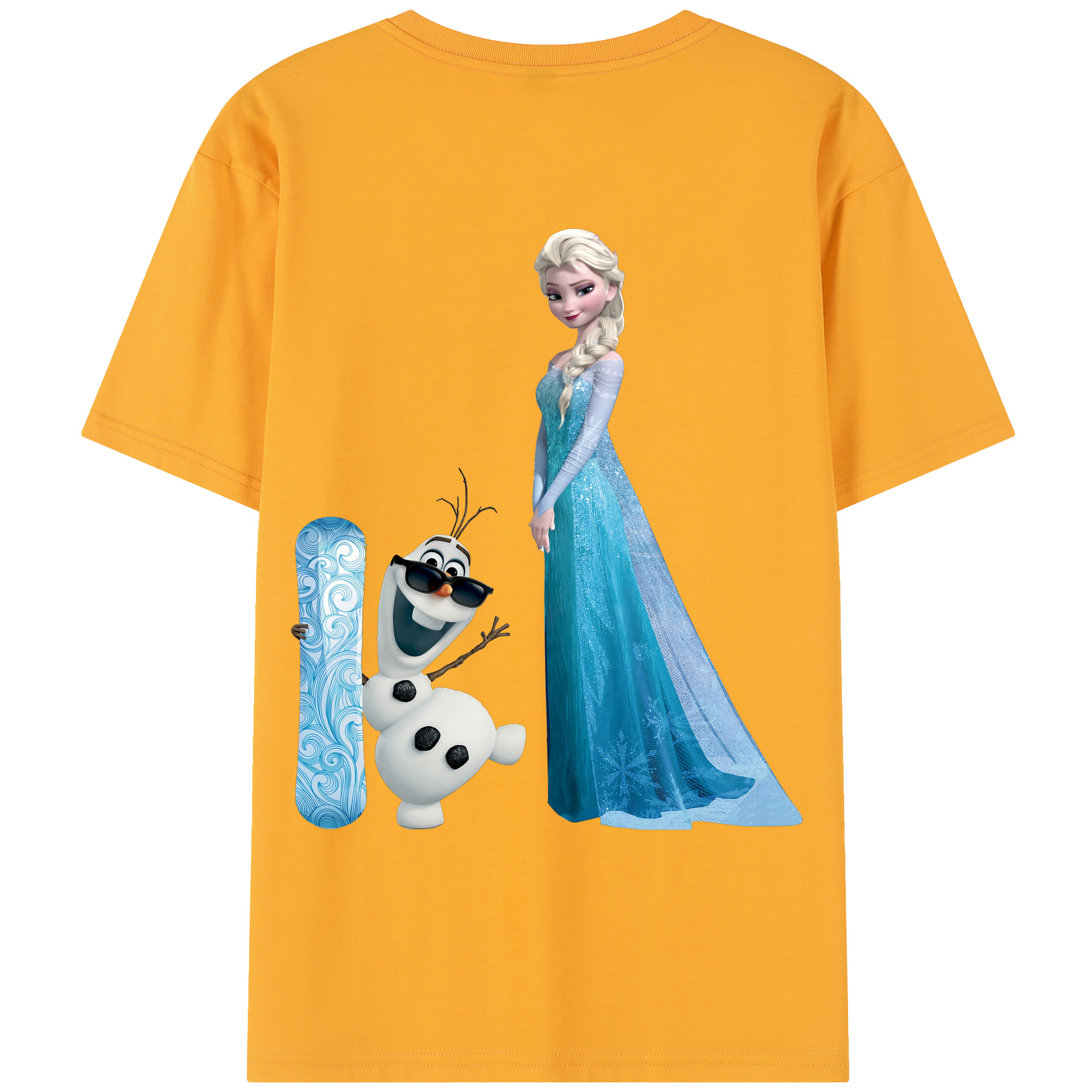 （画像用） アナと雪の女王 アンナ エルサ Frozen Anna Elsa レディース半袖Tシャツ(バックプリント)