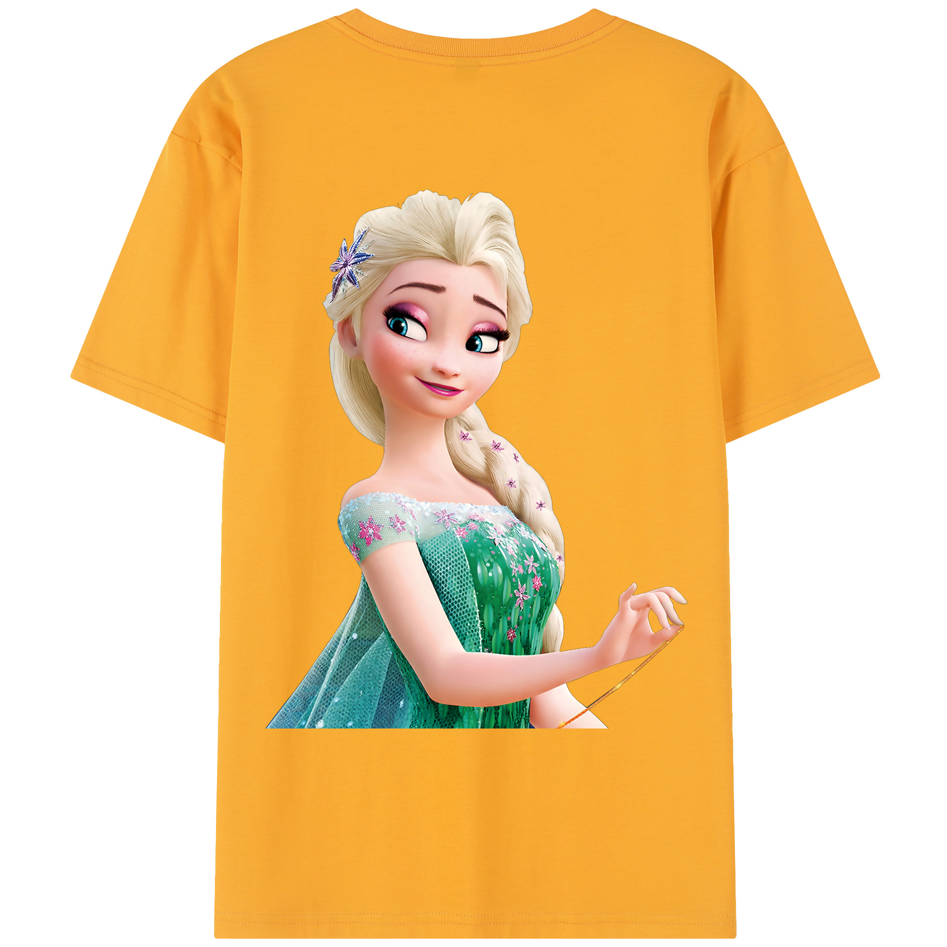 （画像用） アナと雪の女王 アンナ エルサ Frozen Anna Elsa レディース半袖Tシャツ(バックプリント)