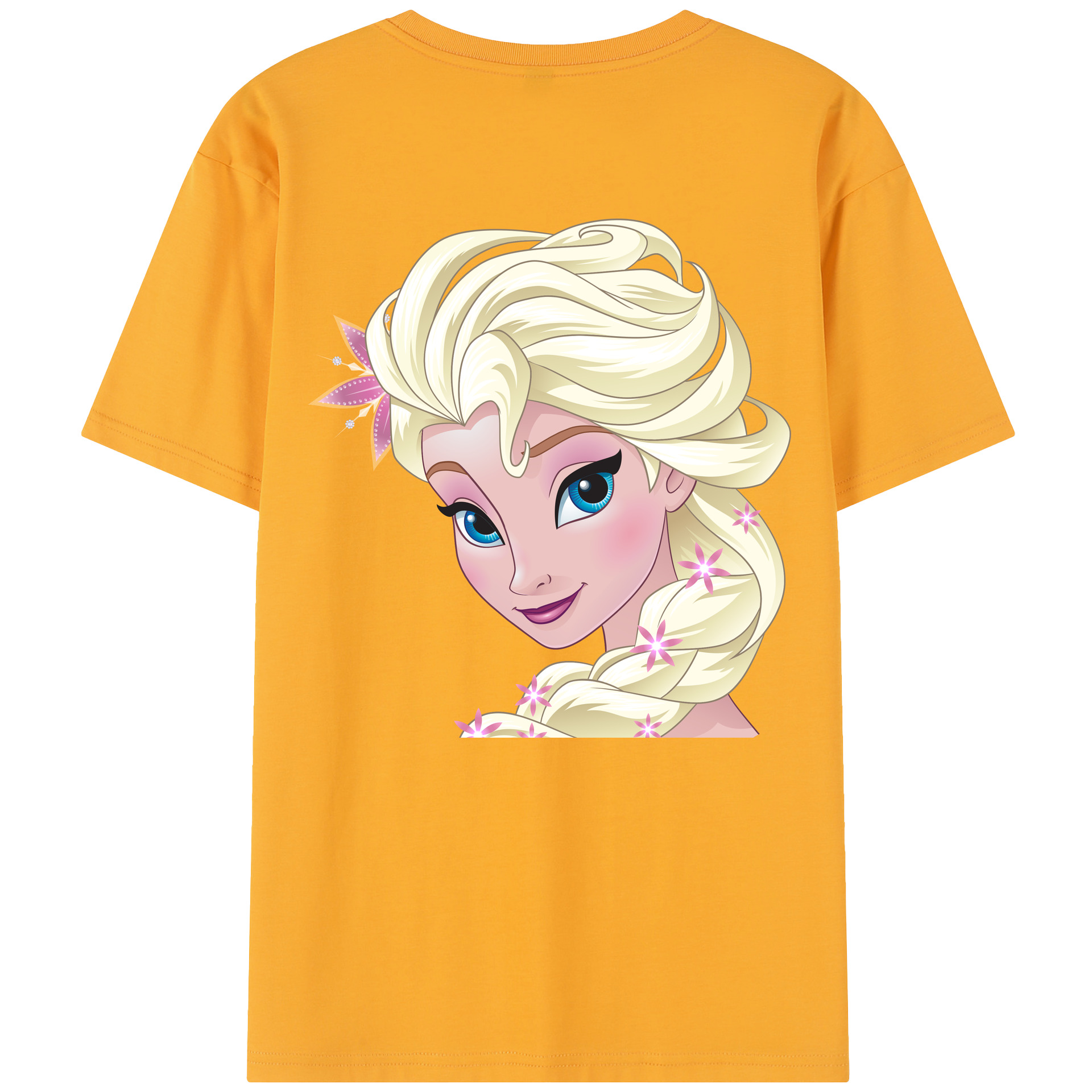 （画像用） アナと雪の女王 アンナ エルサ Frozen Anna Elsa レディース半袖Tシャツ(バックプリント)