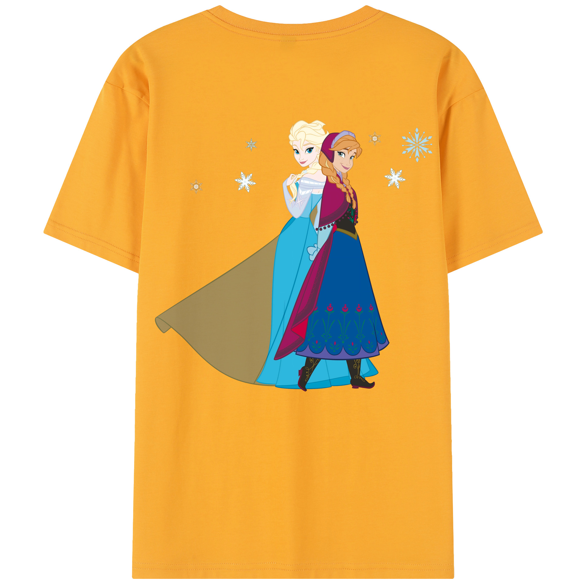 （画像用） アナと雪の女王 アンナ エルサ Frozen Anna Elsa レディース半袖Tシャツ(バックプリント)