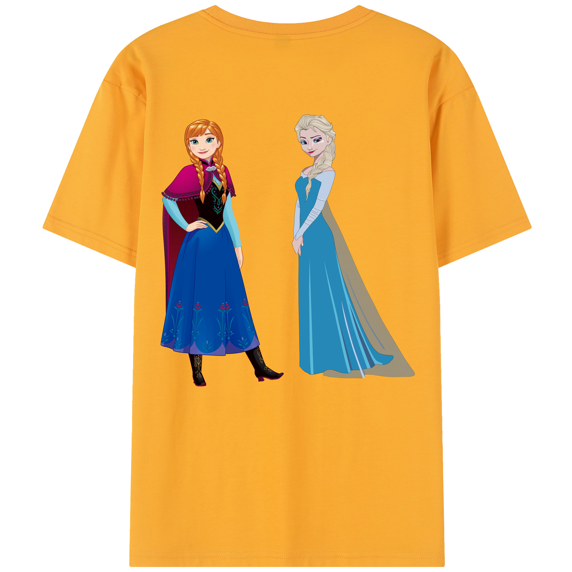 （画像用） アナと雪の女王 アンナ エルサ Frozen Anna Elsa レディース半袖Tシャツ(バックプリント)