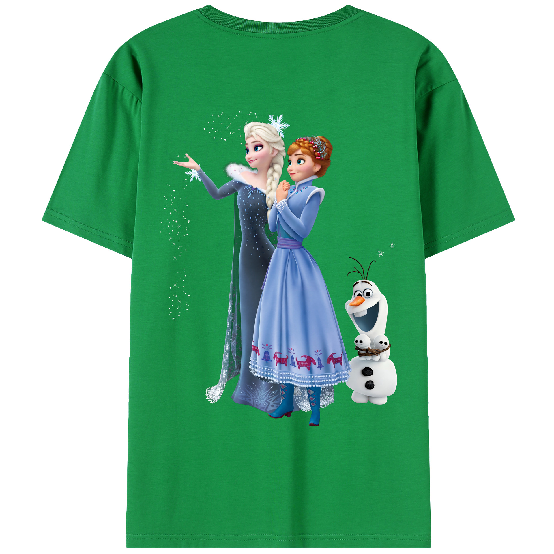 （画像用） アナと雪の女王 アンナ エルサ Frozen Anna Elsa レディース半袖Tシャツ(バックプリント)