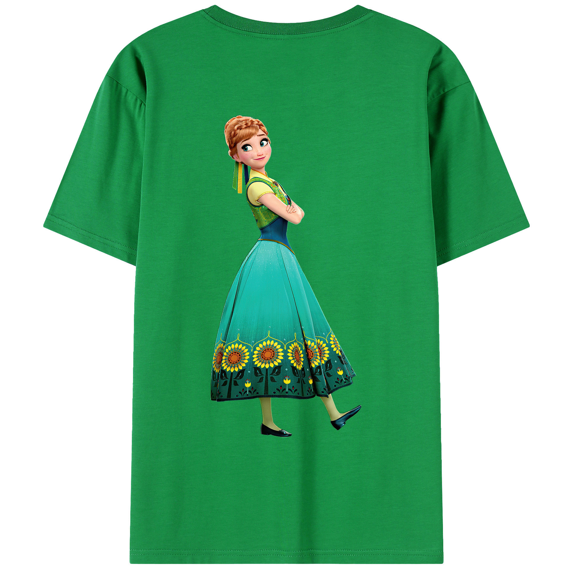 （画像用） アナと雪の女王 アンナ エルサ Frozen Anna Elsa レディース半袖Tシャツ(バックプリント)