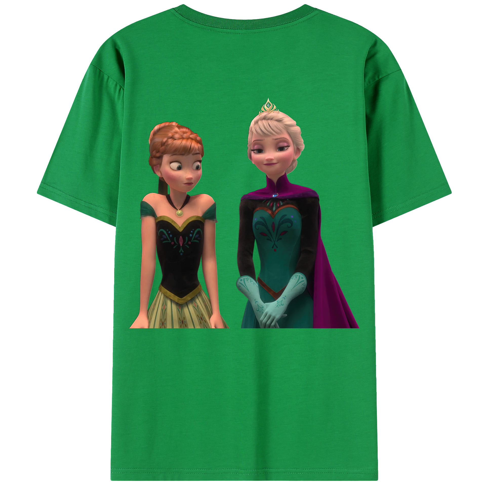 （画像用） アナと雪の女王 アンナ エルサ Frozen Anna Elsa レディース半袖Tシャツ(バックプリント)