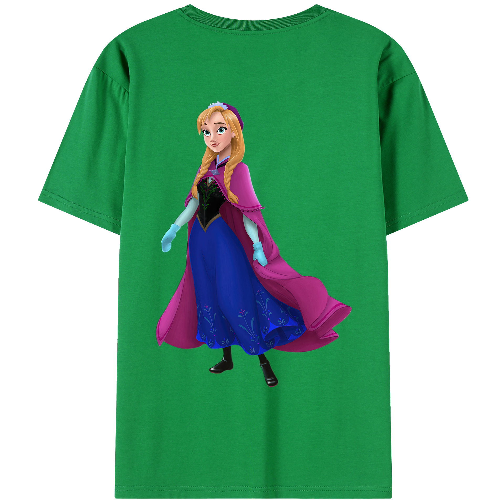 （画像用） アナと雪の女王 アンナ エルサ Frozen Anna Elsa レディース半袖Tシャツ(バックプリント)