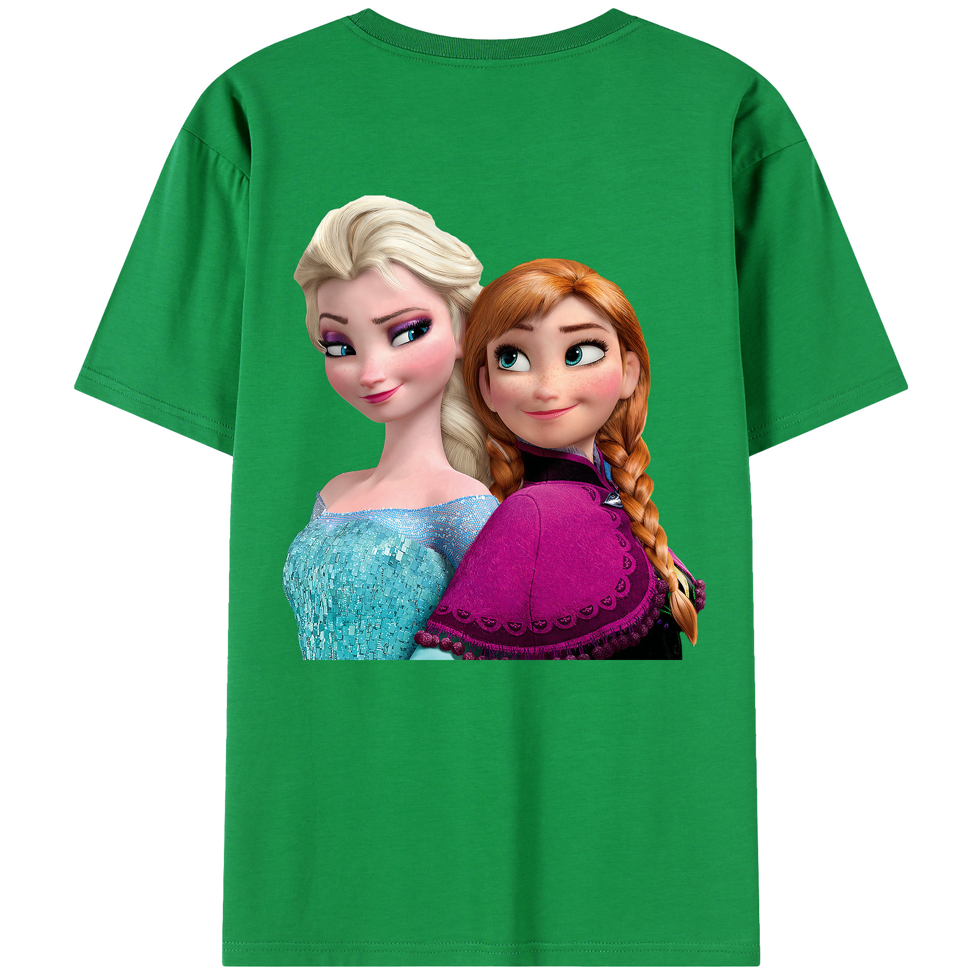（画像用） アナと雪の女王 アンナ エルサ Frozen Anna Elsa レディース半袖Tシャツ(バックプリント)