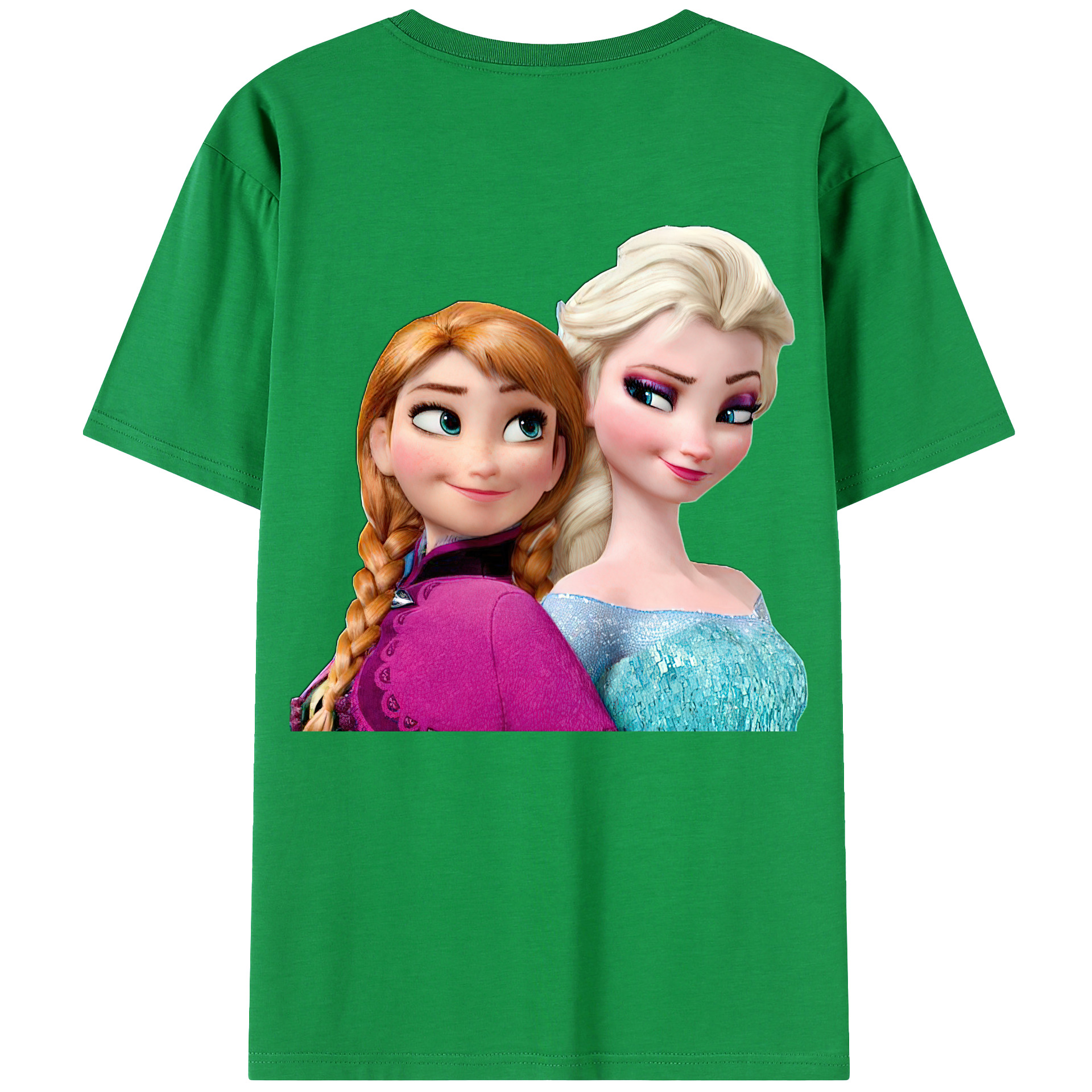 （画像用） アナと雪の女王 アンナ エルサ Frozen Anna Elsa レディース半袖Tシャツ(バックプリント)