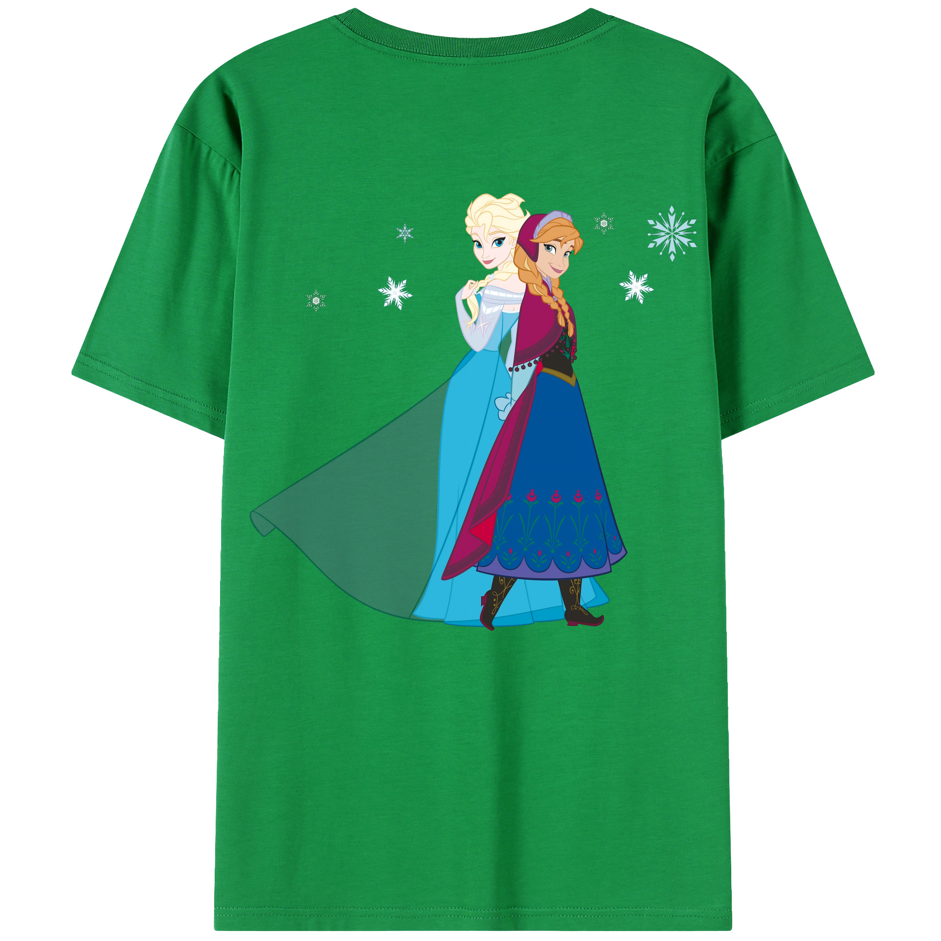 （画像用） アナと雪の女王 アンナ エルサ Frozen Anna Elsa レディース半袖Tシャツ(バックプリント)