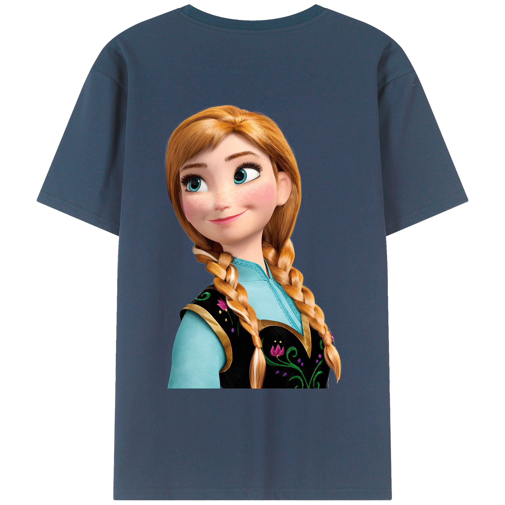 （画像用） アナと雪の女王 アンナ エルサ Frozen Anna Elsa レディース半袖Tシャツ(バックプリント)