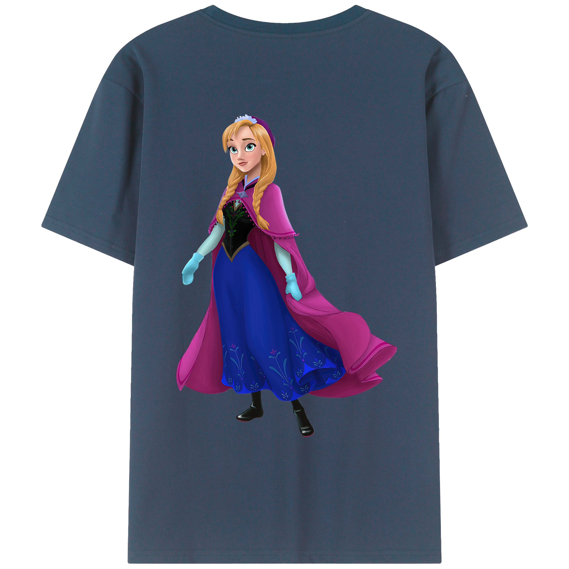（画像用） アナと雪の女王 アンナ エルサ Frozen Anna Elsa レディース半袖Tシャツ(バックプリント)