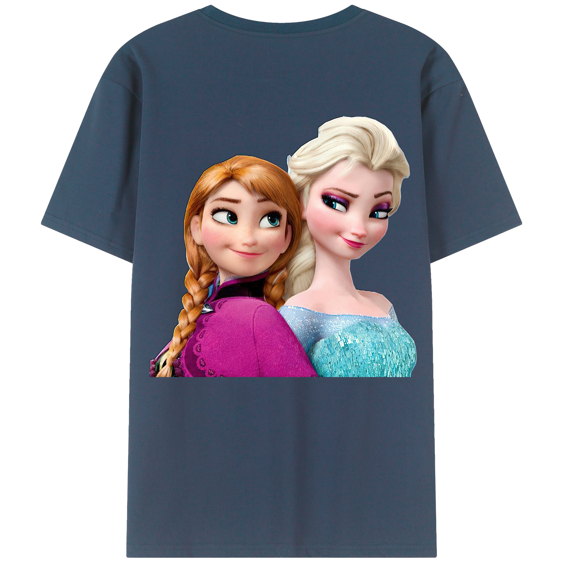 （画像用） アナと雪の女王 アンナ エルサ Frozen Anna Elsa レディース半袖Tシャツ(バックプリント)