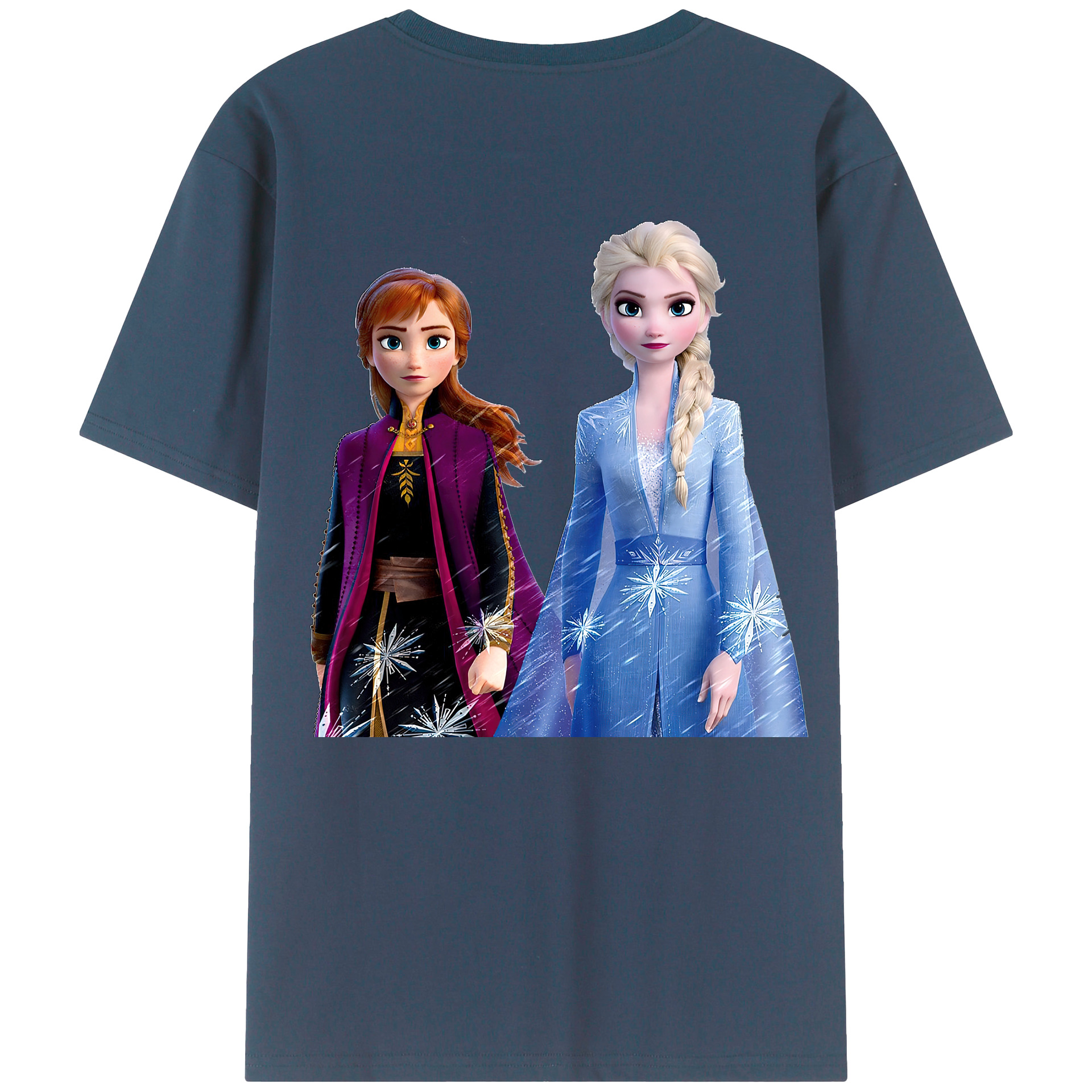 （画像用） アナと雪の女王 アンナ エルサ Frozen Anna Elsa レディース半袖Tシャツ(バックプリント)