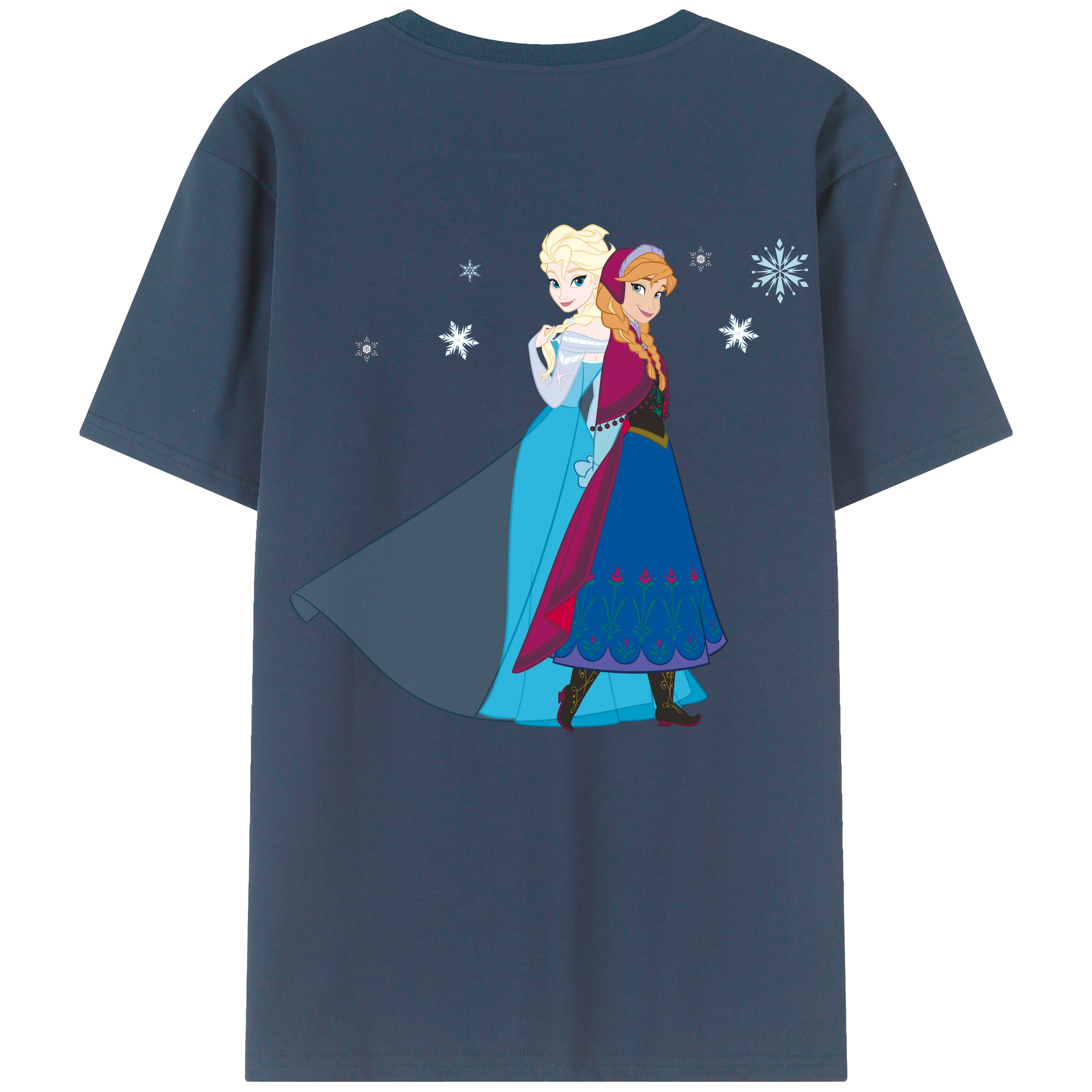 （画像用） アナと雪の女王 アンナ エルサ Frozen Anna Elsa レディース半袖Tシャツ(バックプリント)