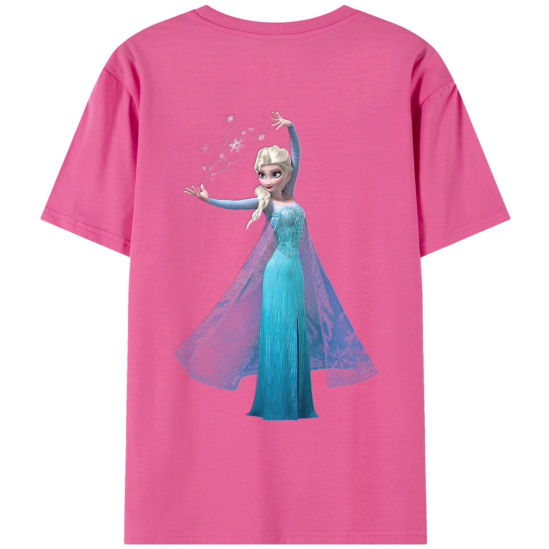 （画像用） アナと雪の女王 アンナ エルサ Frozen Anna Elsa レディース半袖Tシャツ(バックプリント)