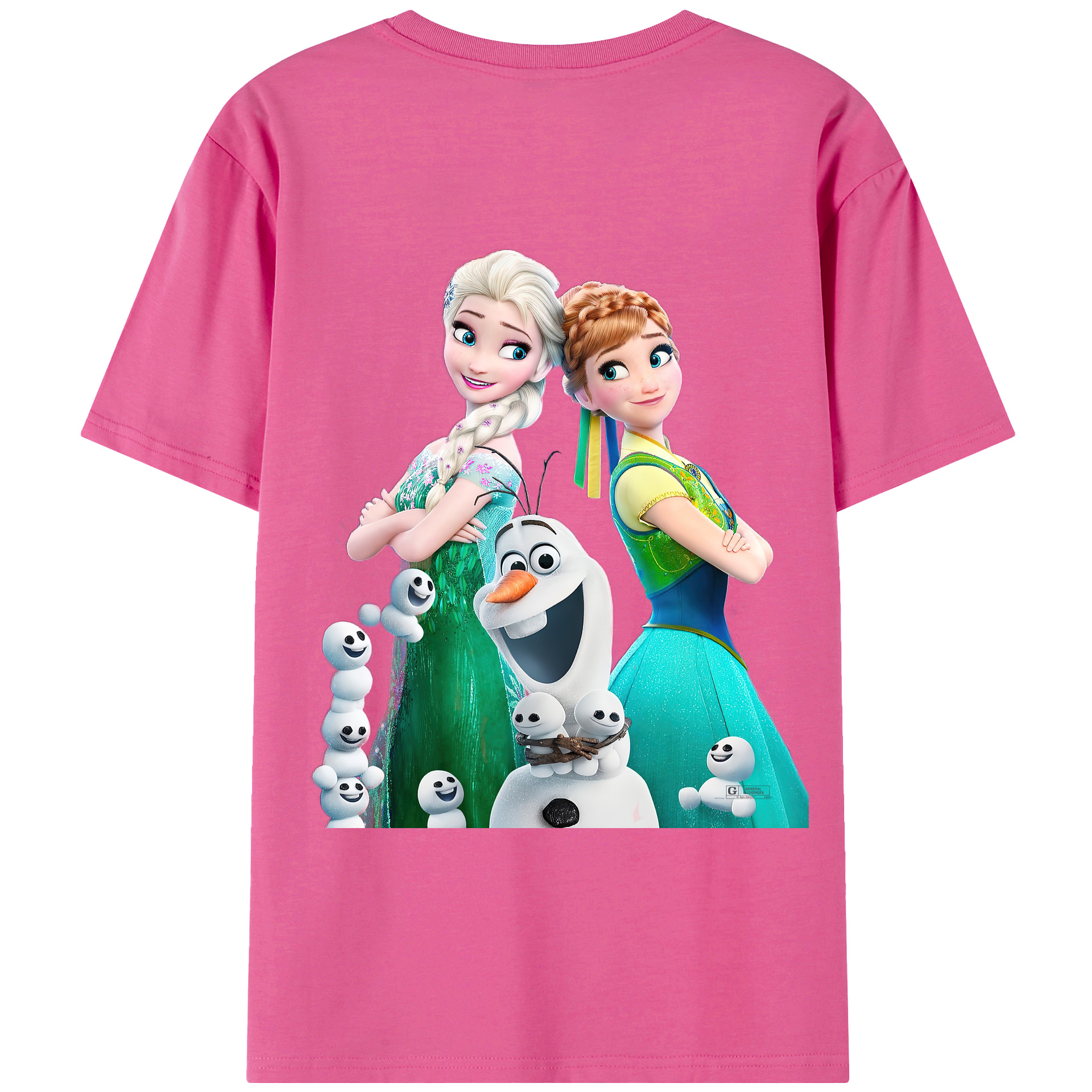 （画像用） アナと雪の女王 アンナ エルサ Frozen Anna Elsa レディース半袖Tシャツ(バックプリント)