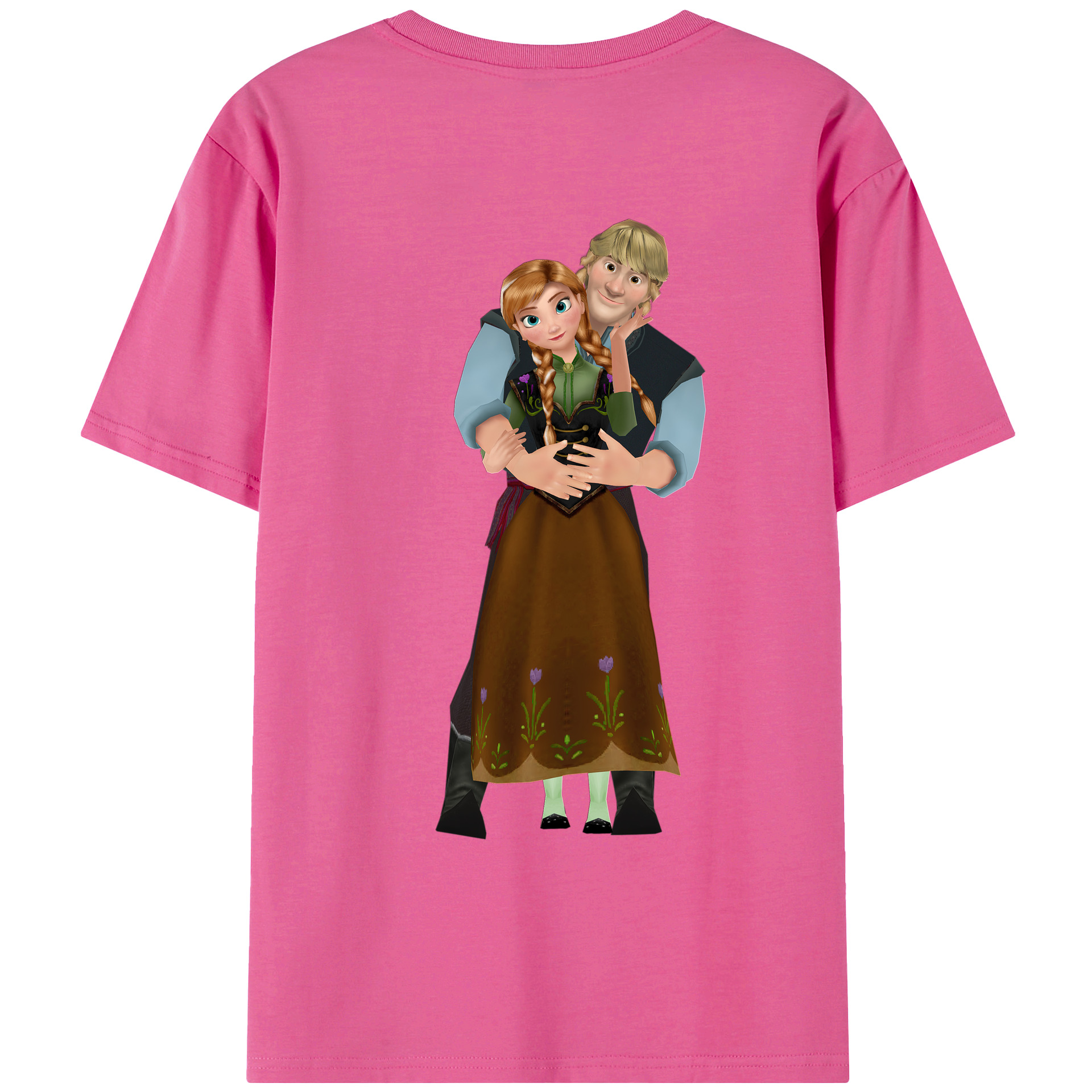 （画像用） アナと雪の女王 アンナ エルサ Frozen Anna Elsa レディース半袖Tシャツ(バックプリント)