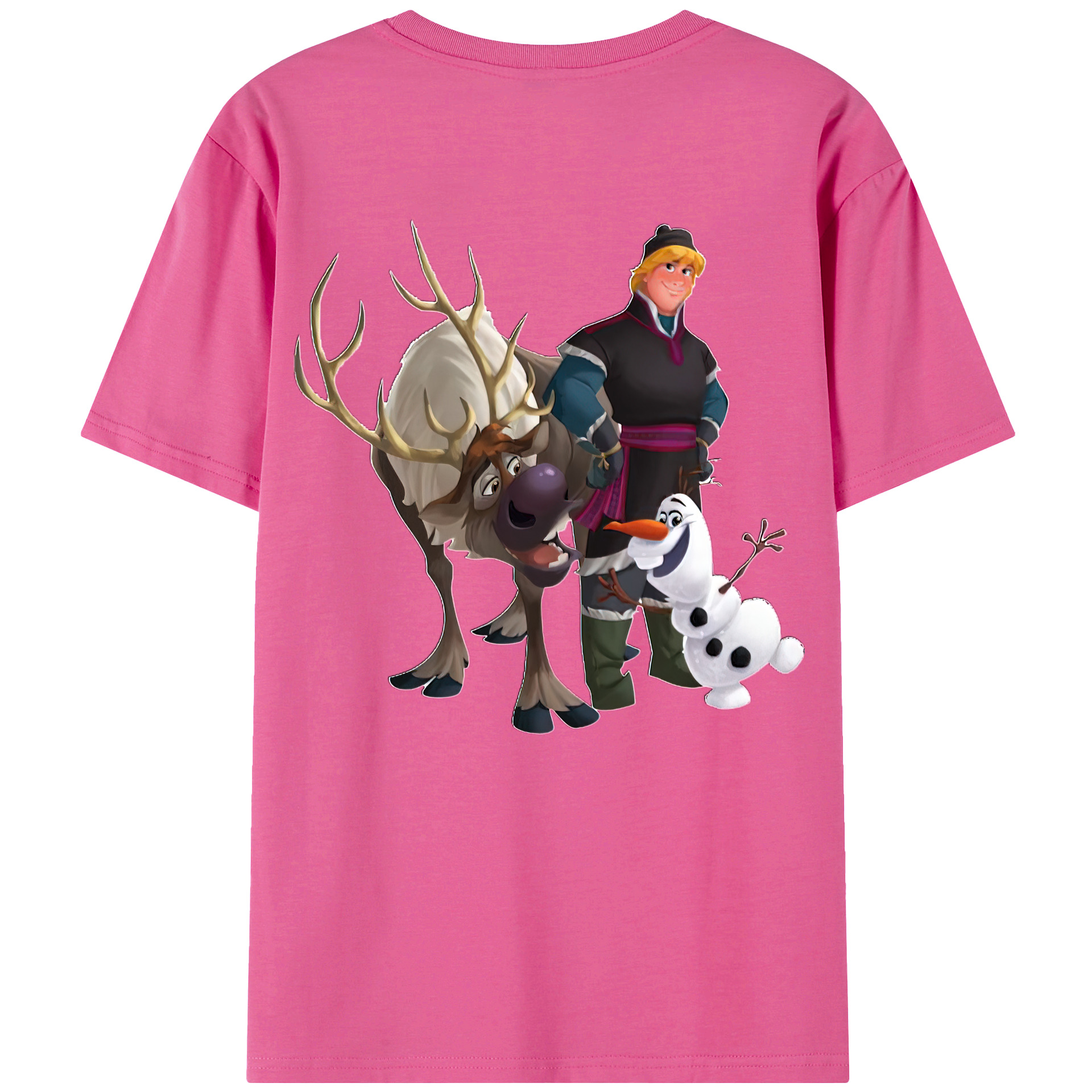 （画像用） アナと雪の女王 アンナ エルサ Frozen Anna Elsa レディース半袖Tシャツ(バックプリント)