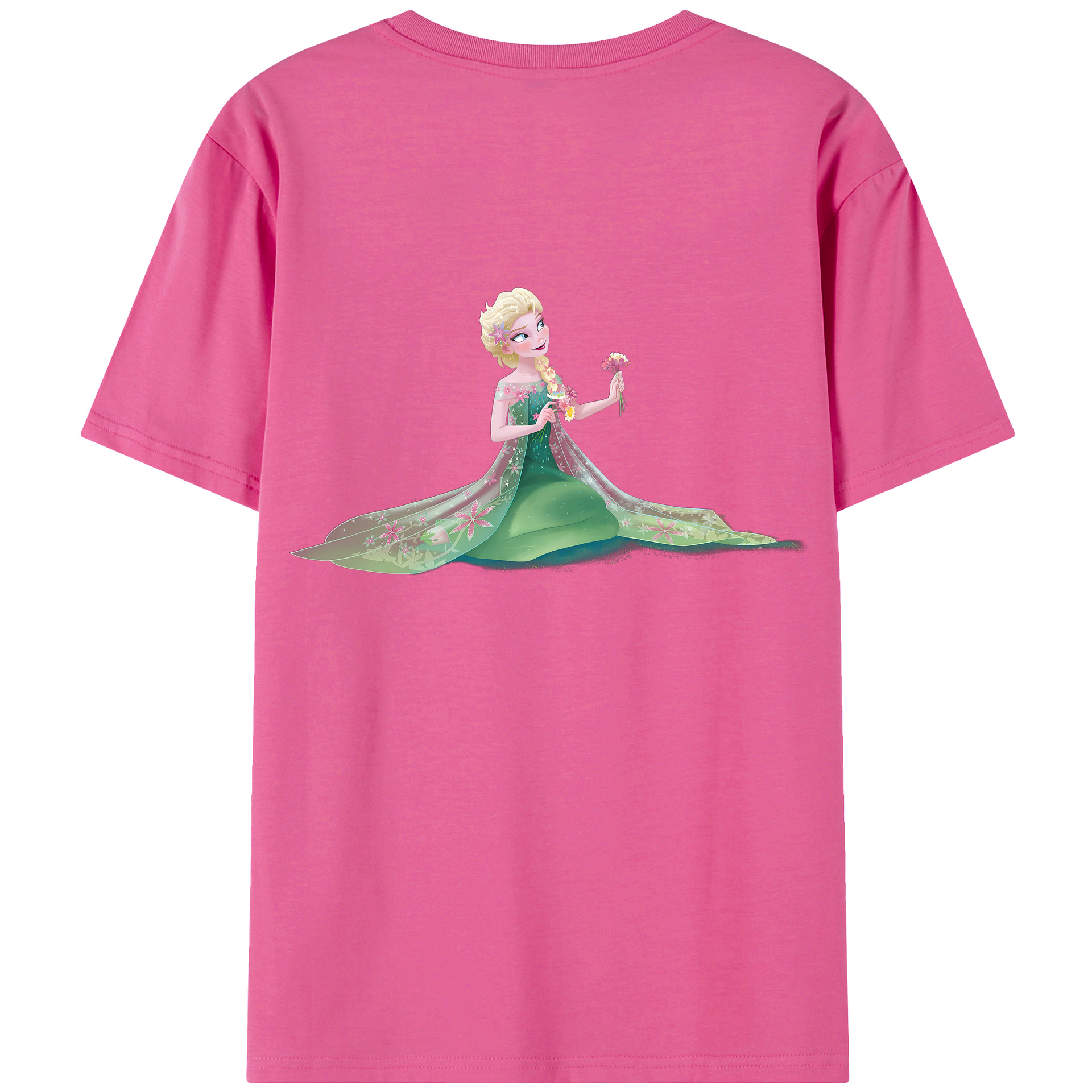 （画像用） アナと雪の女王 アンナ エルサ Frozen Anna Elsa レディース半袖Tシャツ(バックプリント)