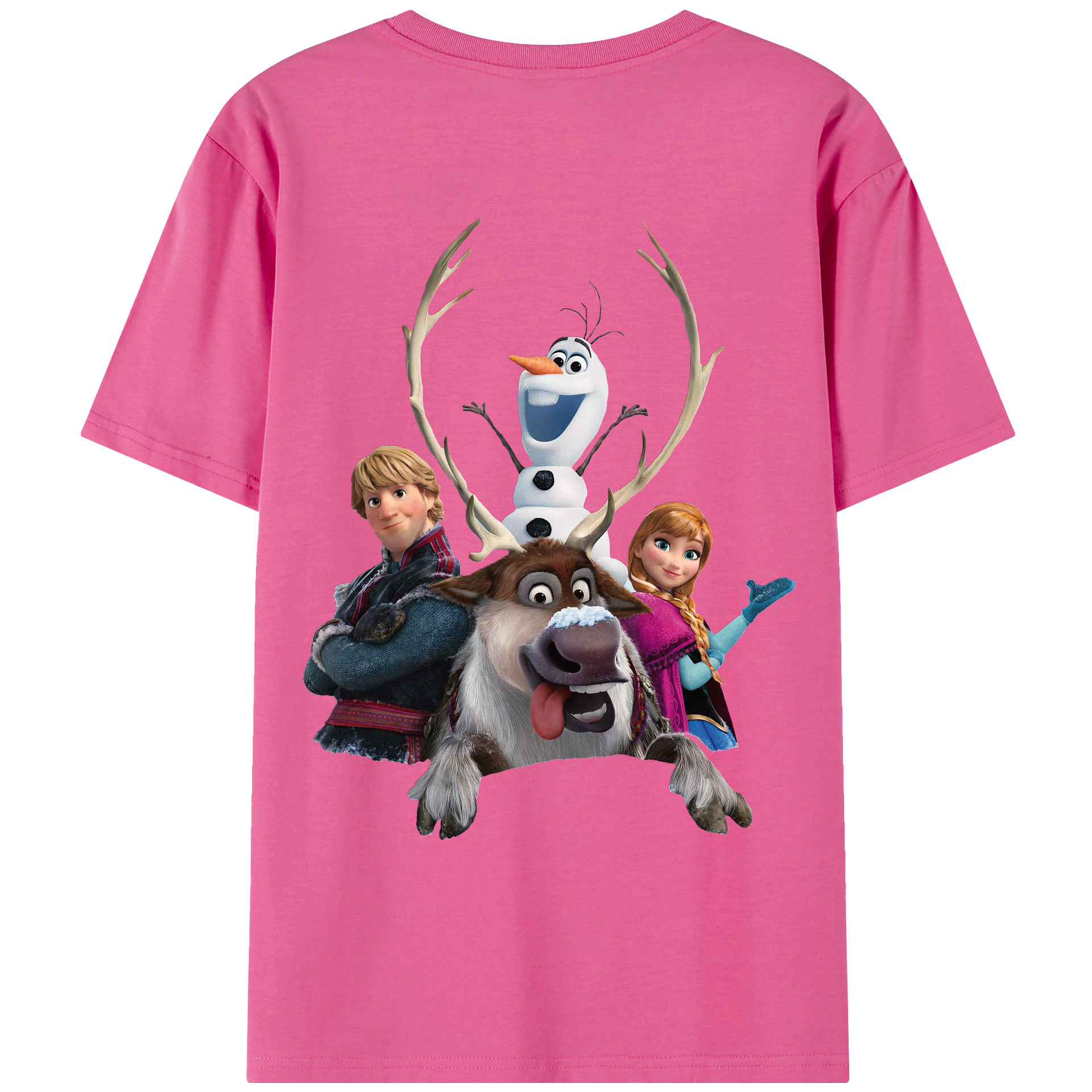 （画像用） アナと雪の女王 アンナ エルサ Frozen Anna Elsa レディース半袖Tシャツ(バックプリント)